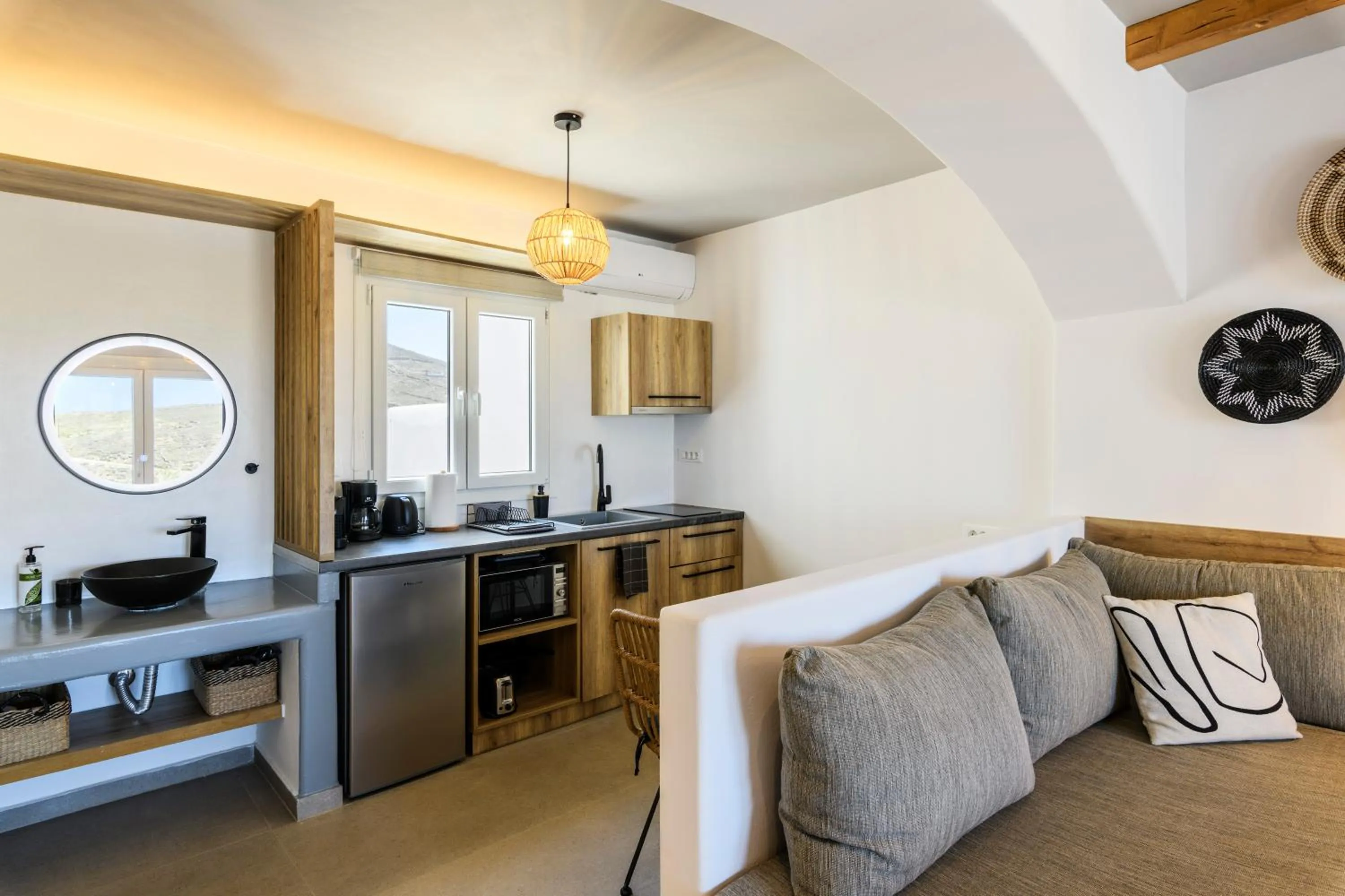 Kitchen or kitchenette in Mykonos Residence Villas & Suites Merchia beach