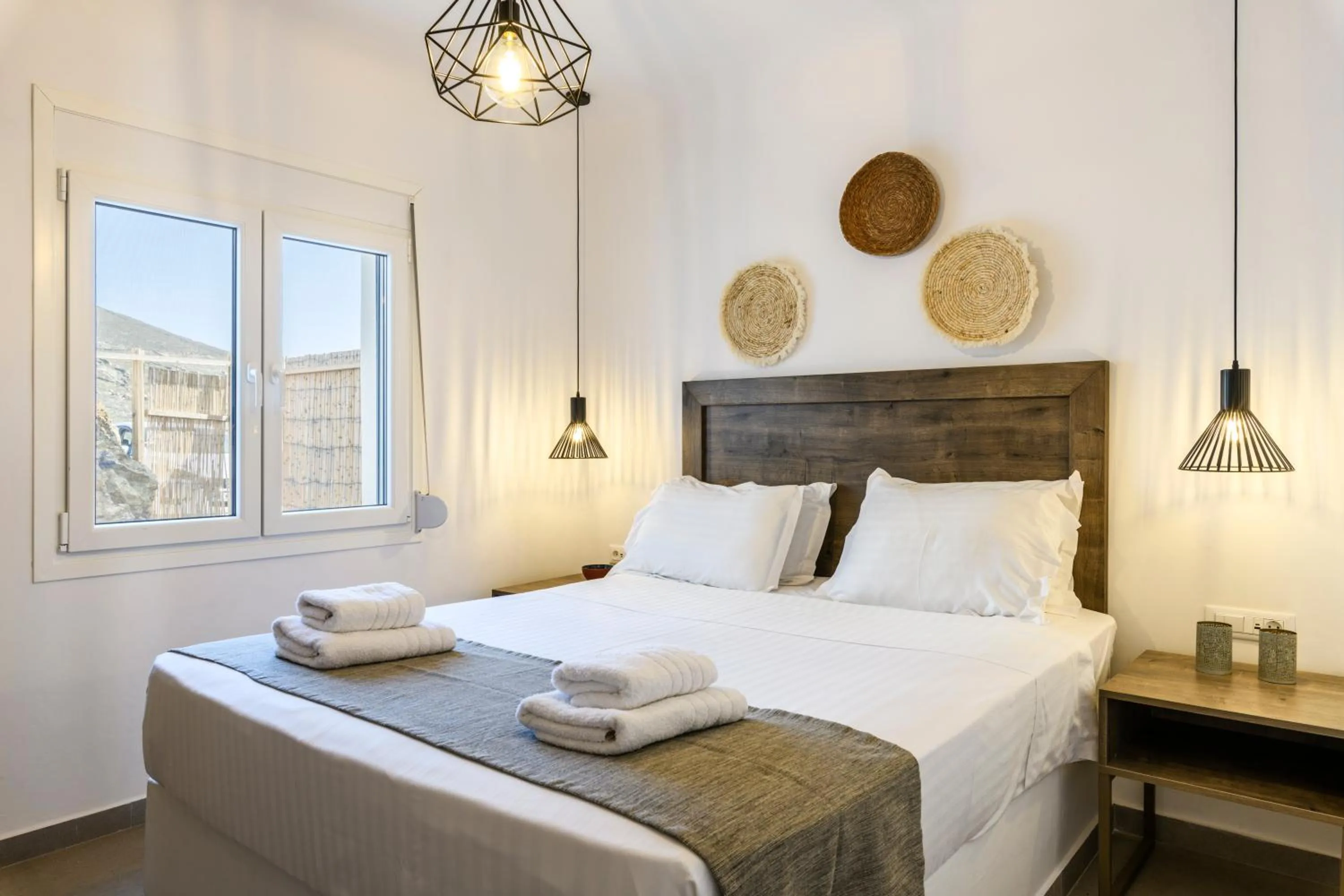 Bed in Mykonos Residence Villas & Suites Merchia beach