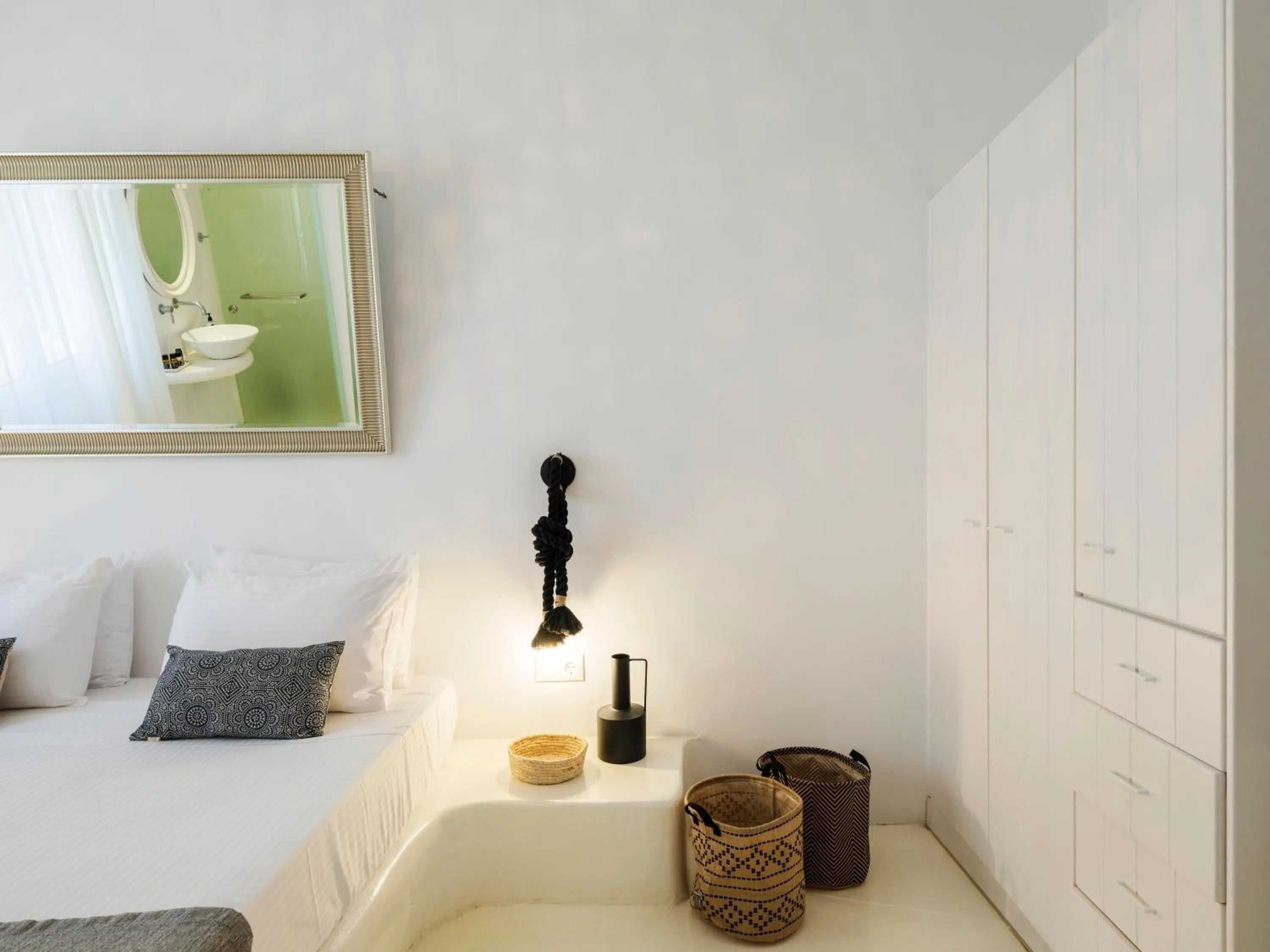 Bed in Mykonos Residence Villas & Suites Merchia beach