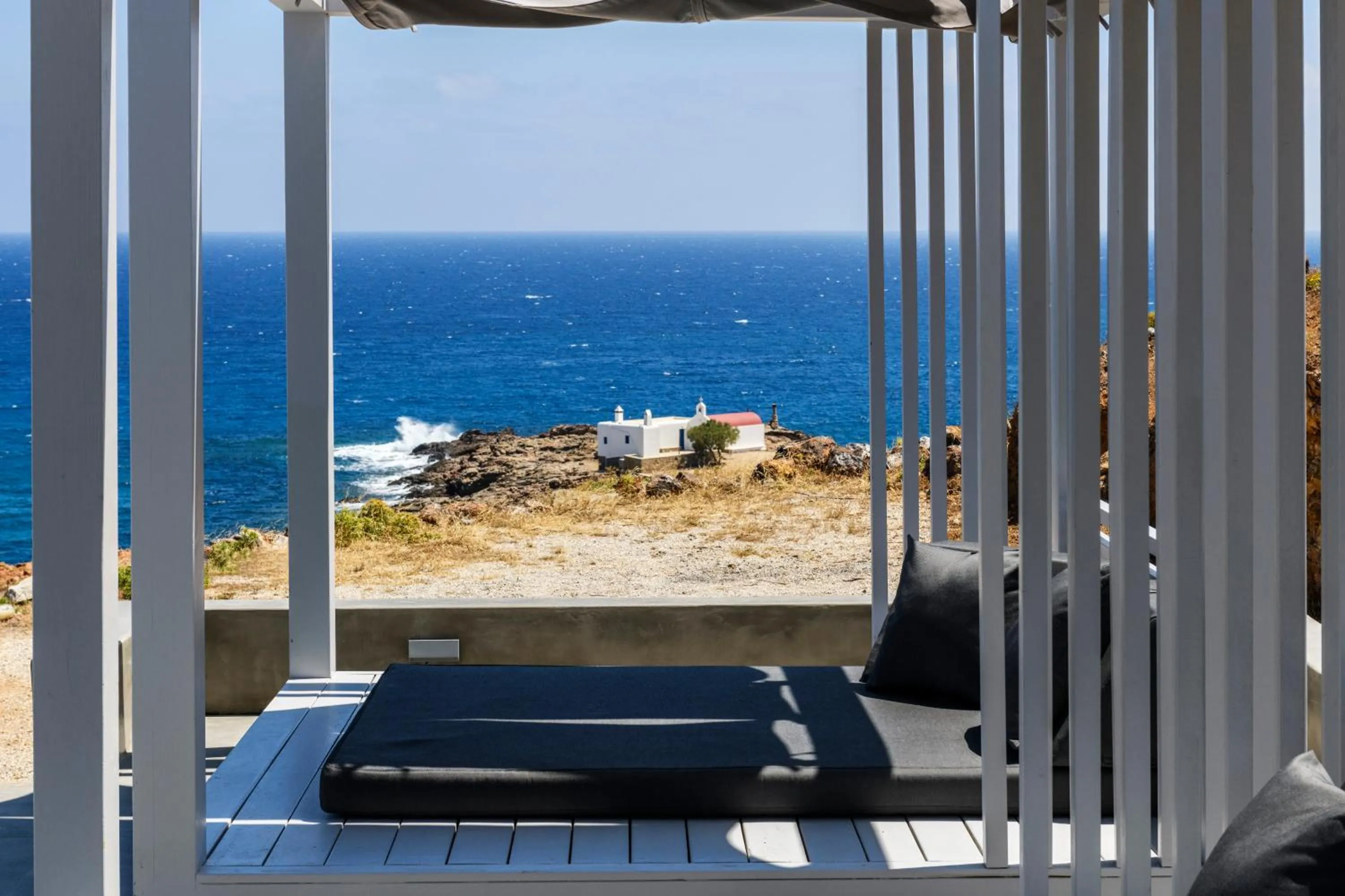 Balcony/Terrace in Mykonos Residence Villas & Suites Merchia beach