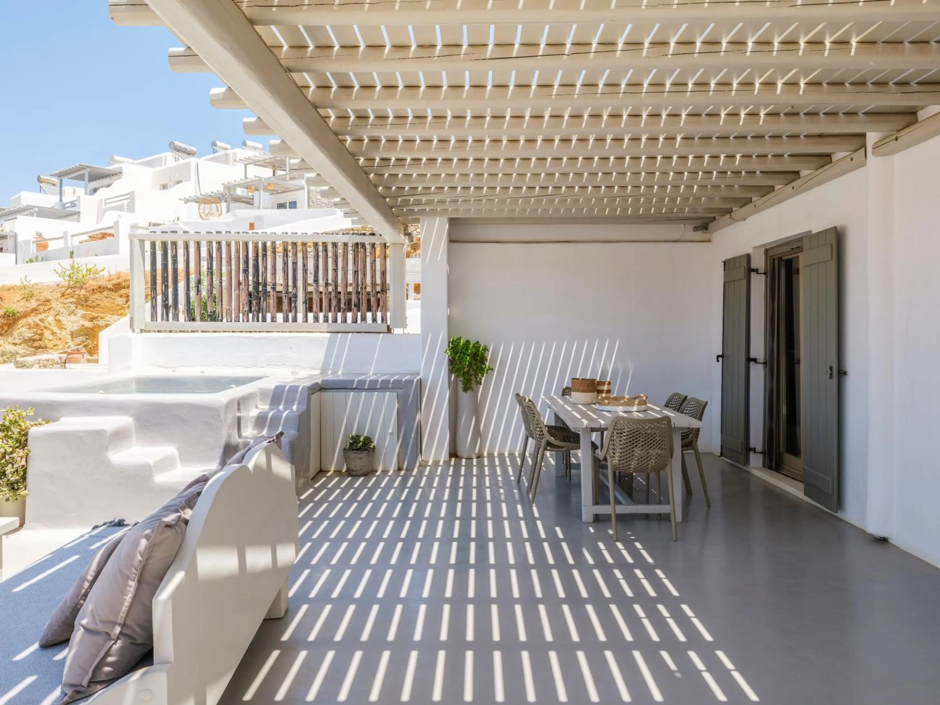 Patio in Mykonos Residence Villas & Suites Merchia beach