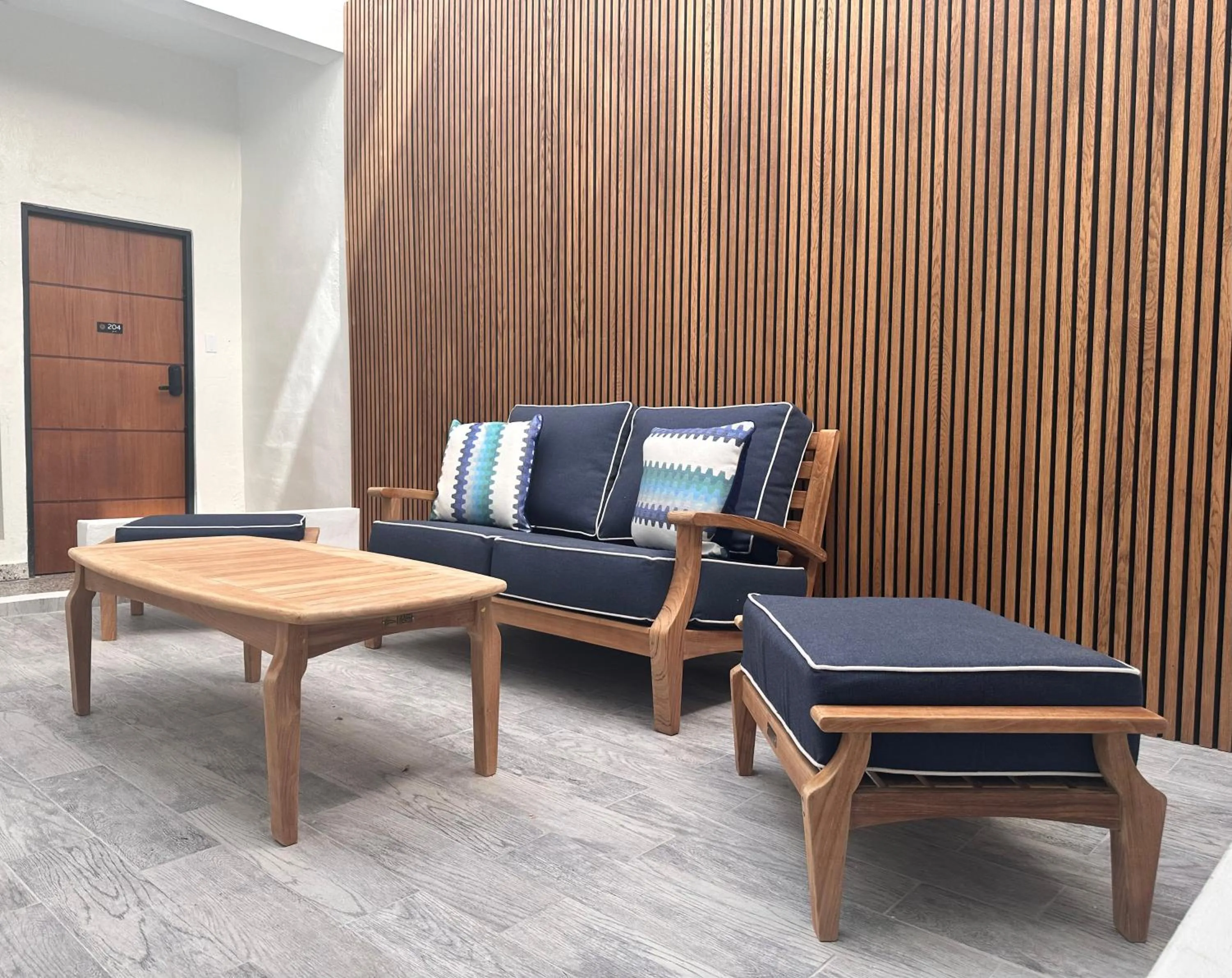 Inner courtyard view in The Looking Glass Hotel