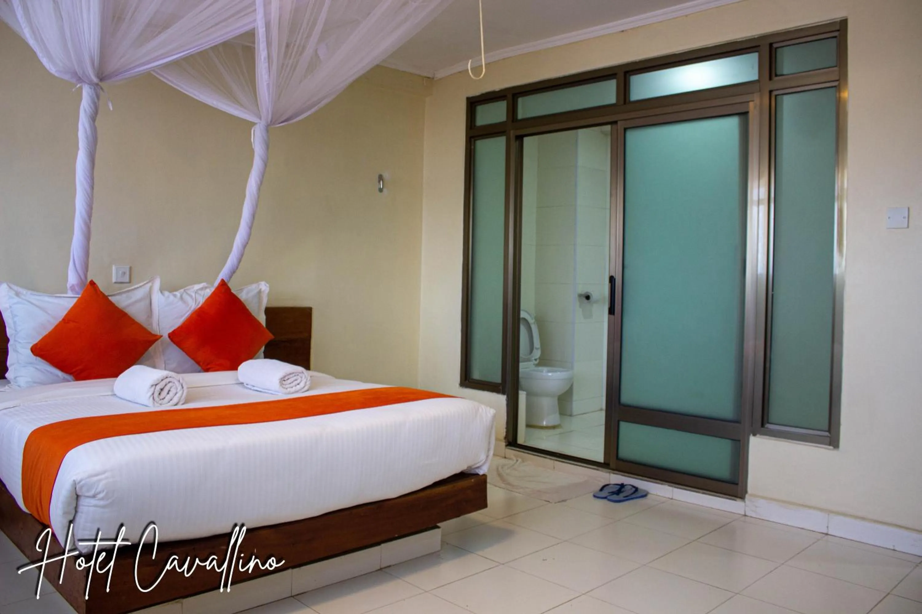 Bed in Hotel Cavallino