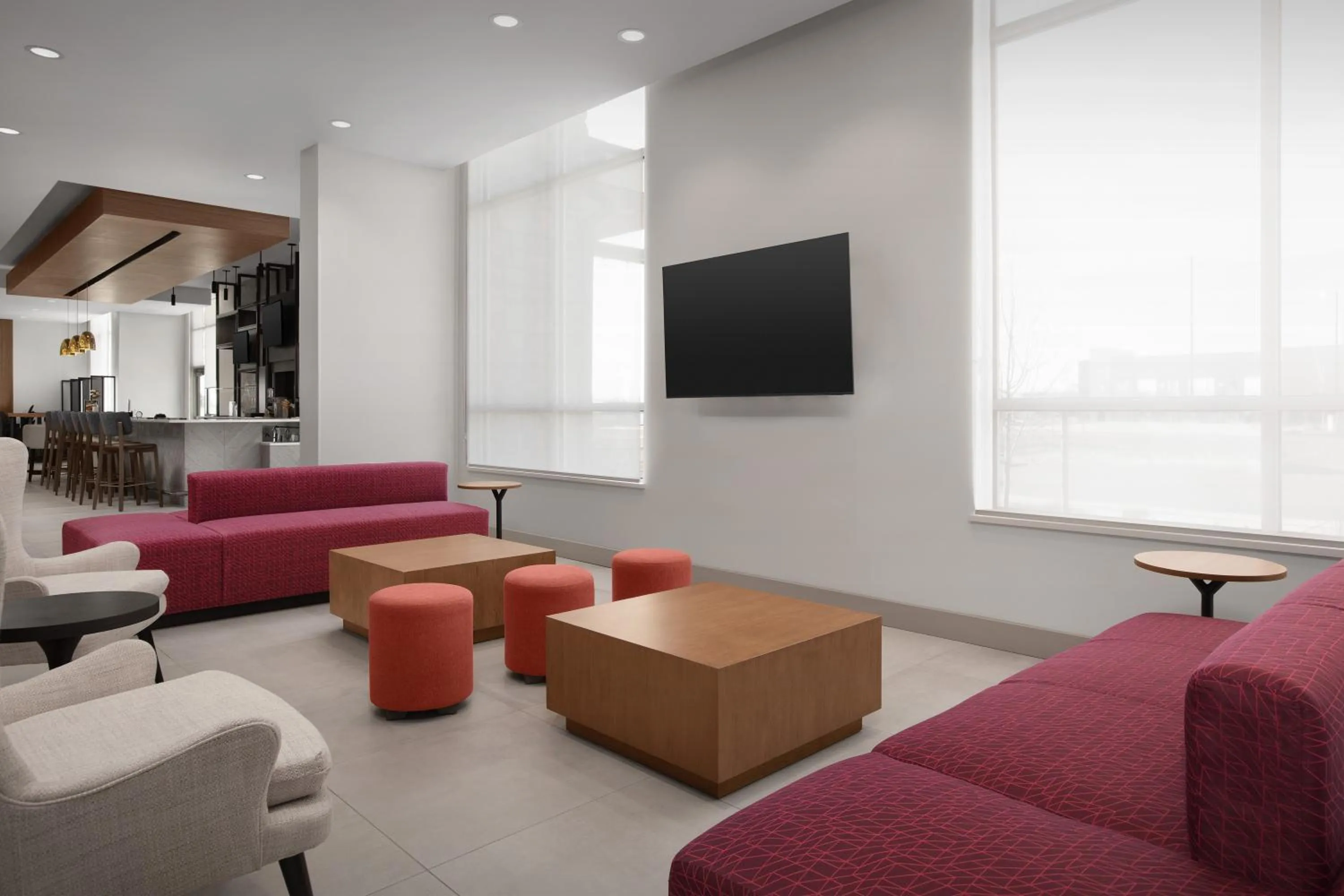 Communal lounge/ TV room in Hilton Garden Inn Denver Airport Tower Road