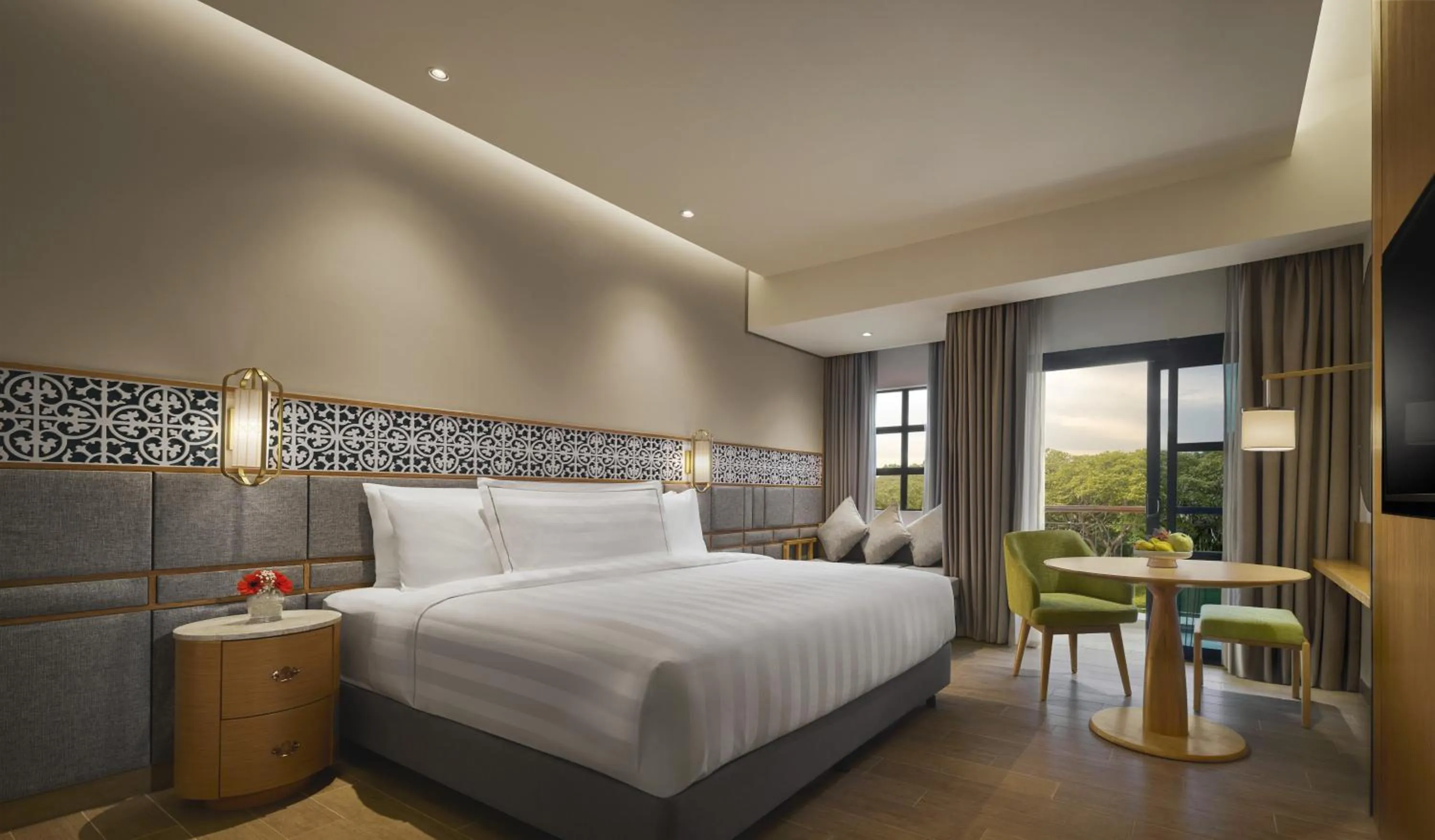 View (from property/room), Bed in PARKROYAL A'FAMOSA MELAKA RESORT