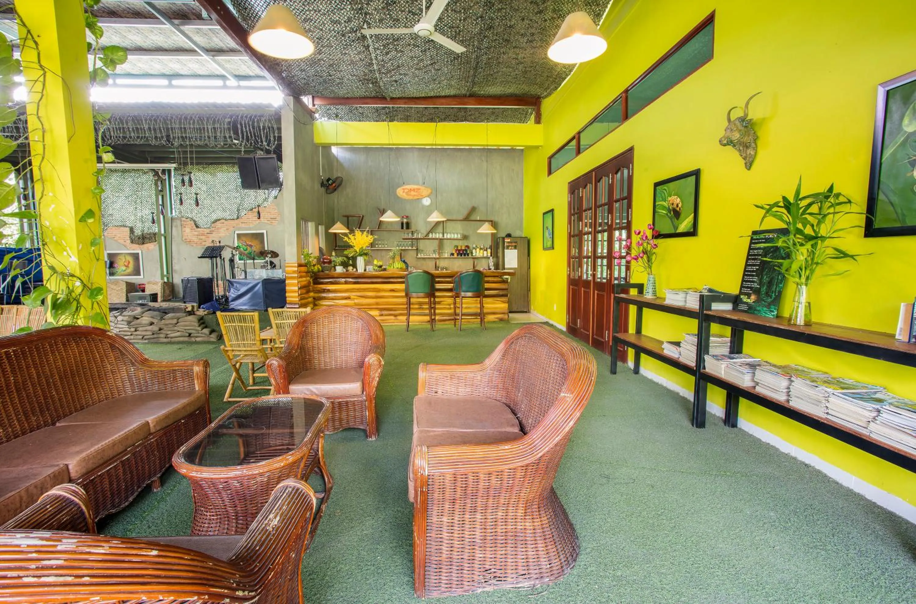 Lounge or bar in Cat Tien Jungle Lodge