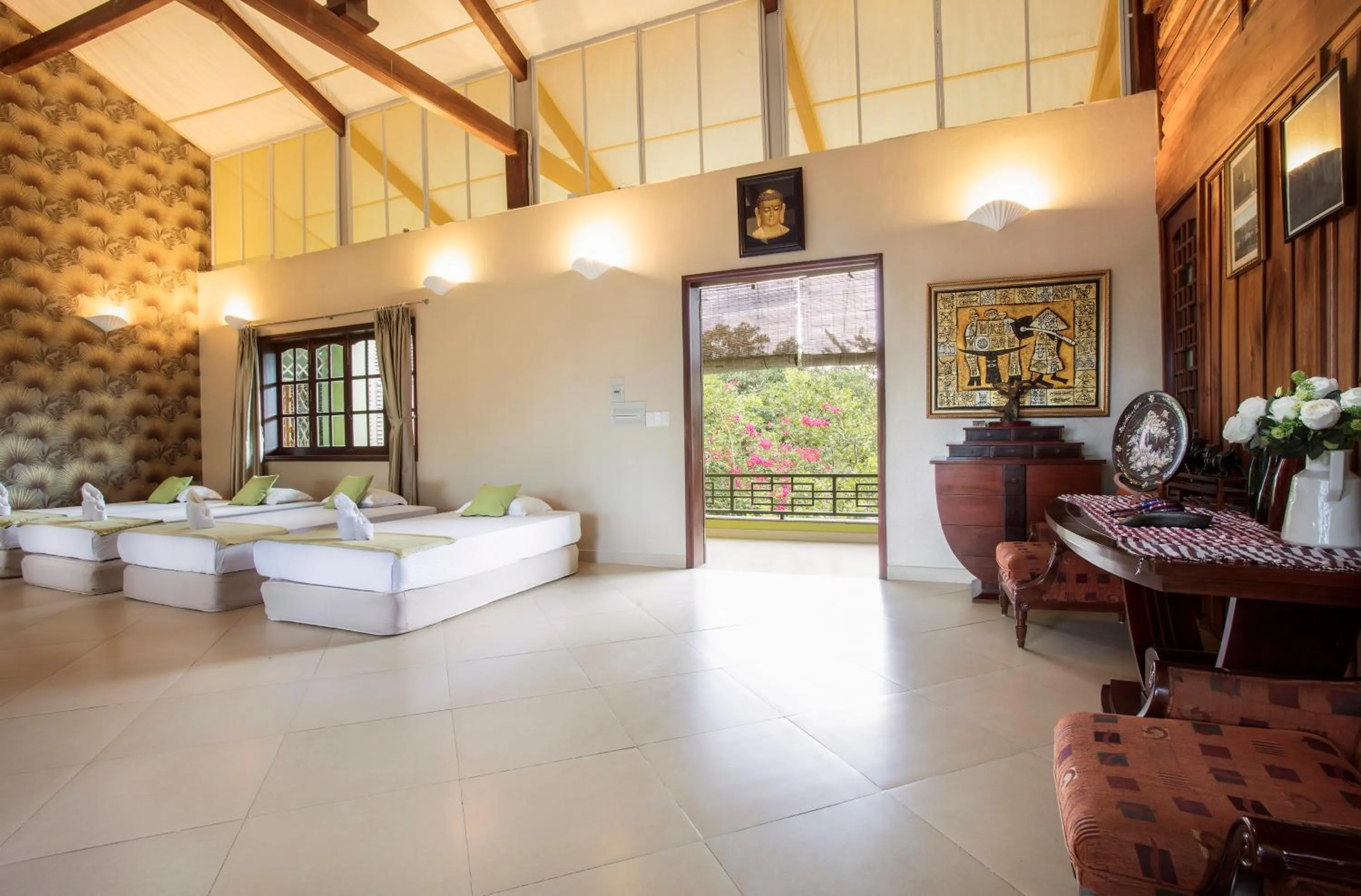 Living room in Cat Tien Jungle Lodge