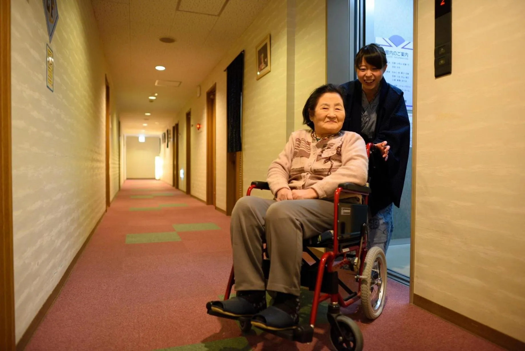 Facility for disabled guests in Tofuya Ryokan, Onogawa Onsen, Sauna, Barrier-free