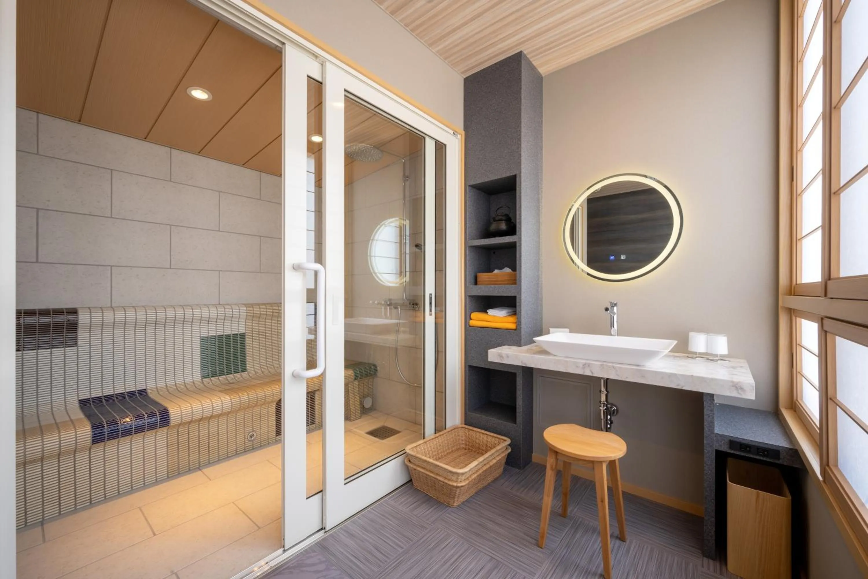 Sauna in Tofuya Ryokan, Onogawa Onsen, Sauna, Barrier-free