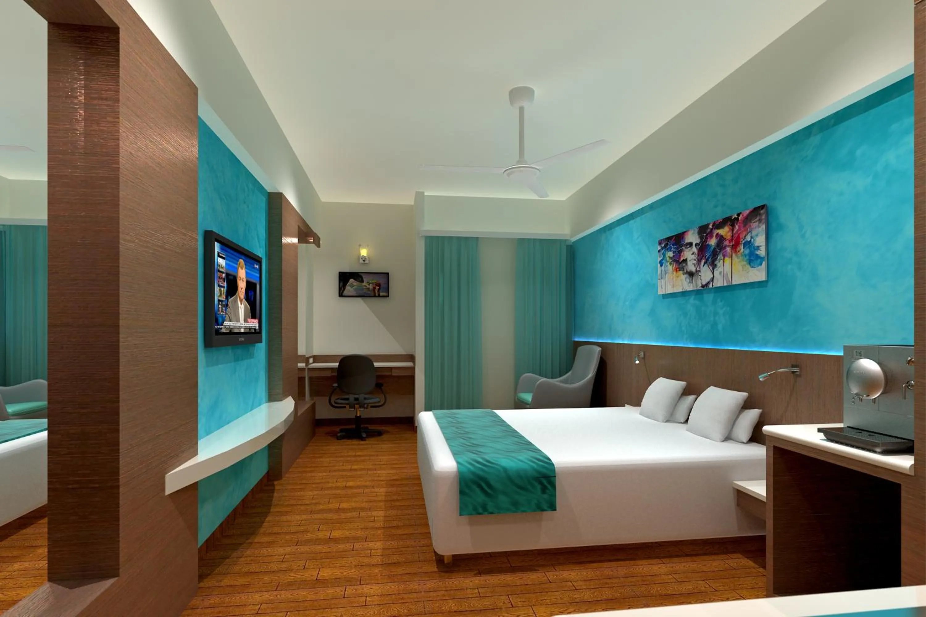 Premium Deluxe Room with Late checkout till 2 hrs (subject to availability), High Speed internet Access, Uses of Fitness Center & Tea/coffee maker in room - single occupancy in Effotel By Sayaji Indore