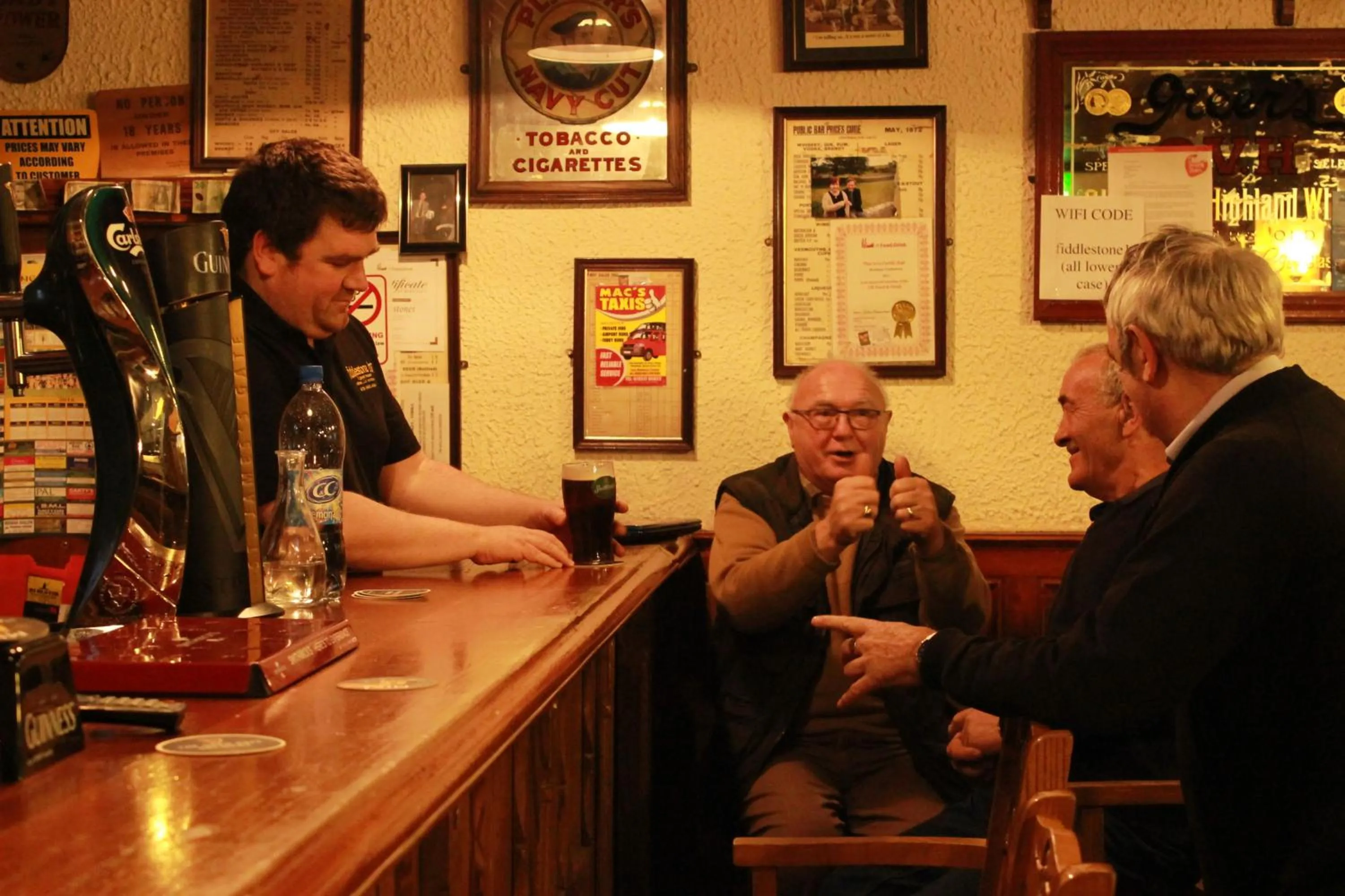 Alcoholic drinks in Fiddlestone Bar and B&B