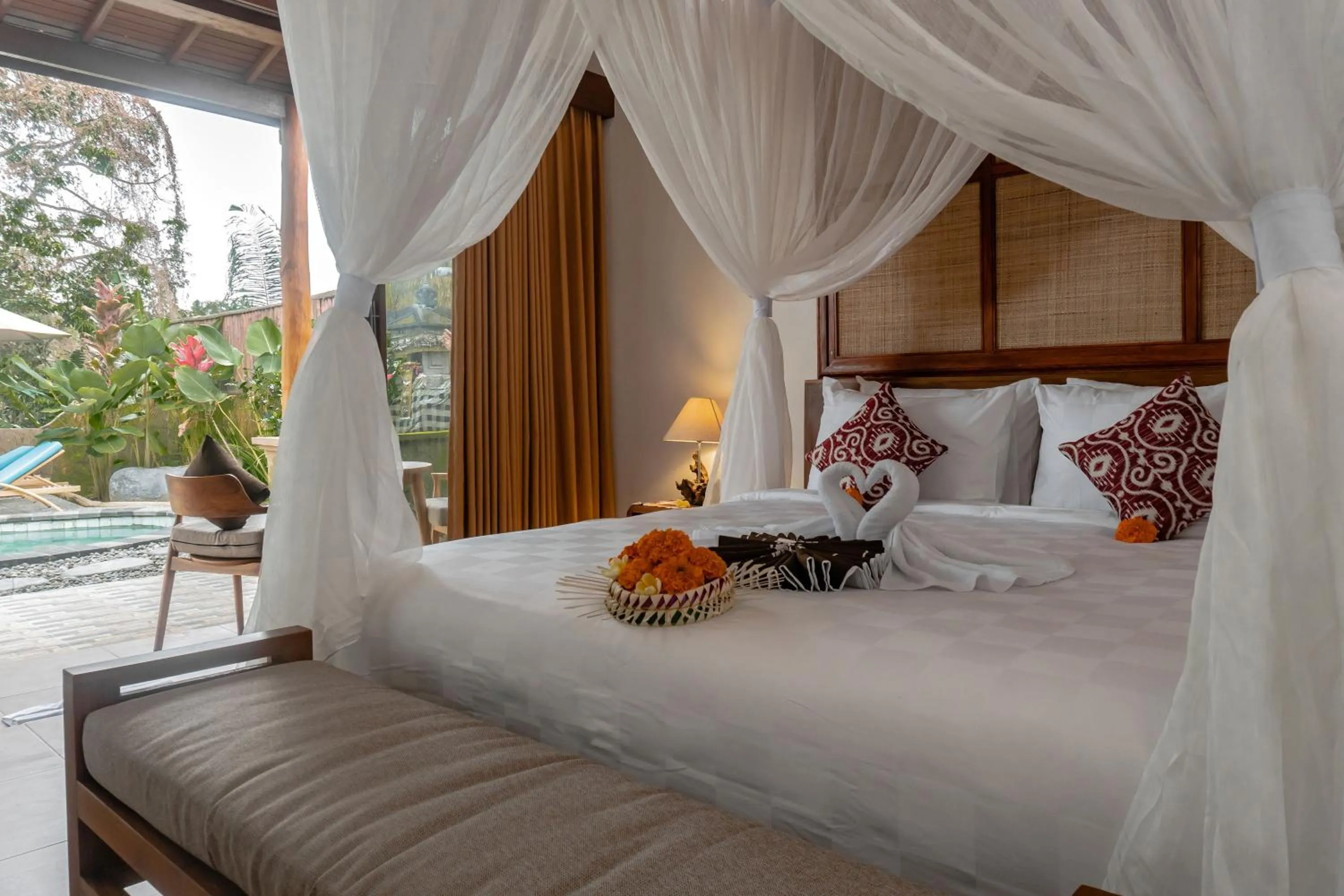 Bed in Sebatu Valley Villas