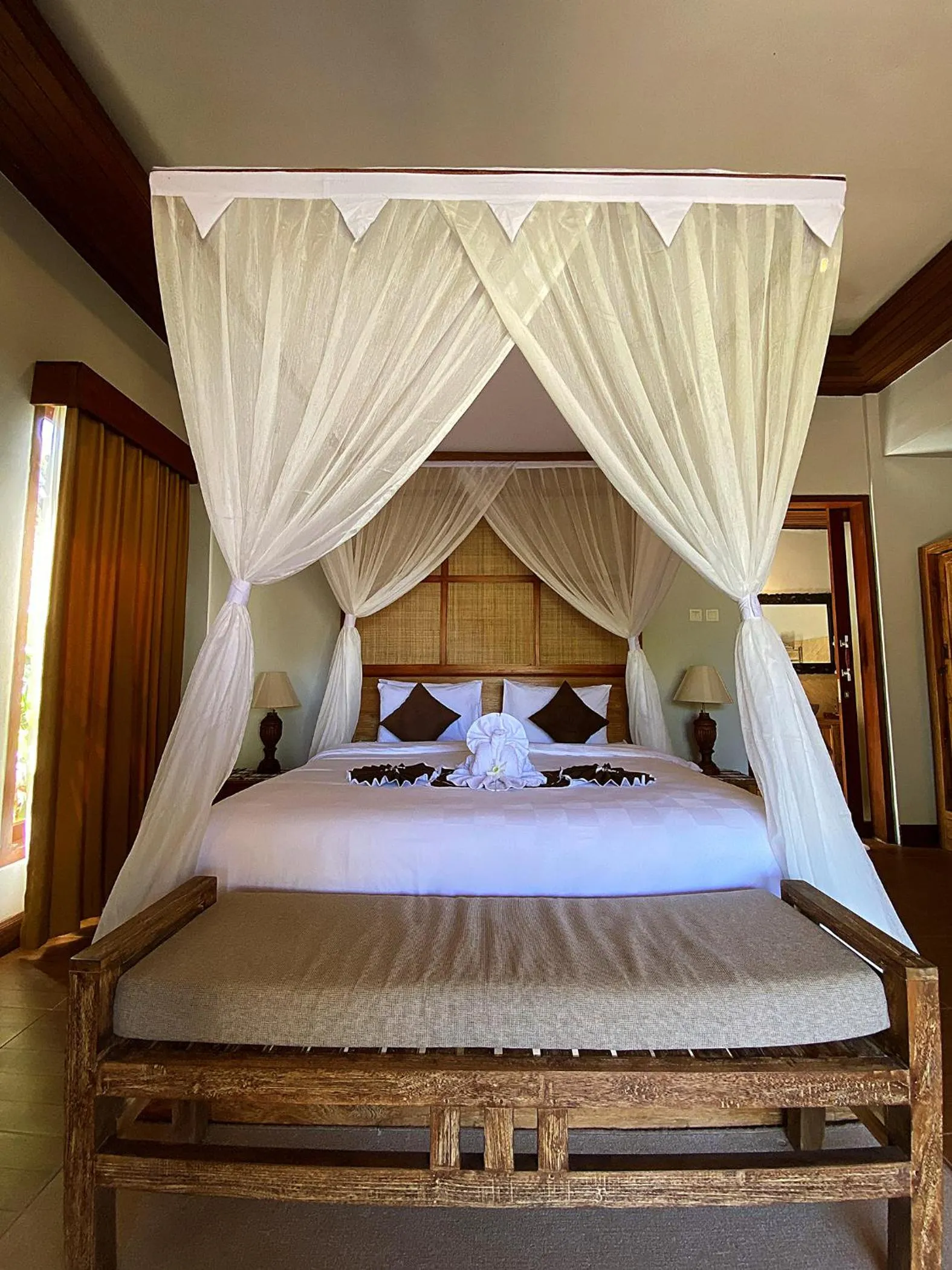 Bed in Sebatu Valley Villas