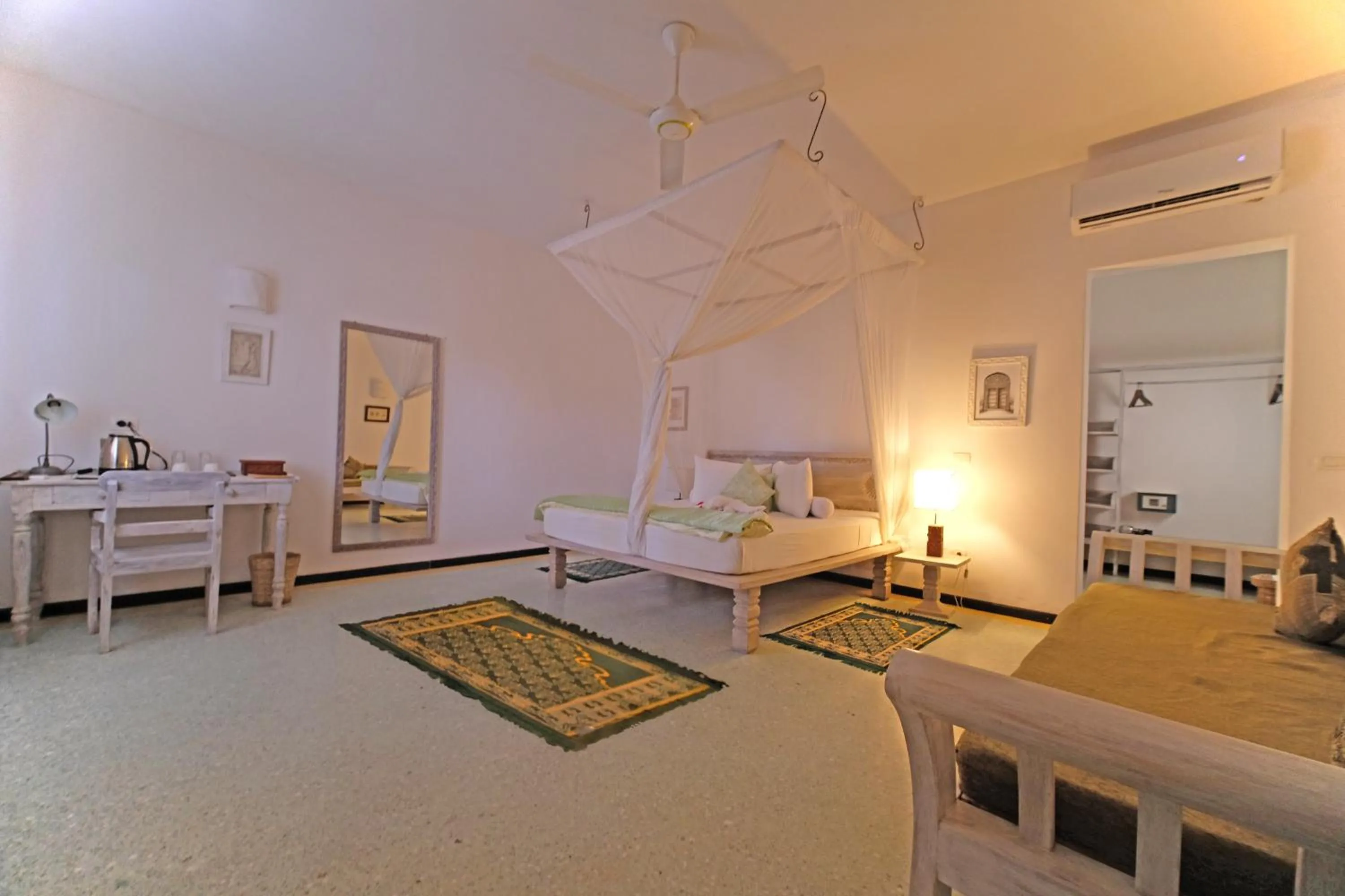 View (from property/room), Bed in Pongwe Bay Resort