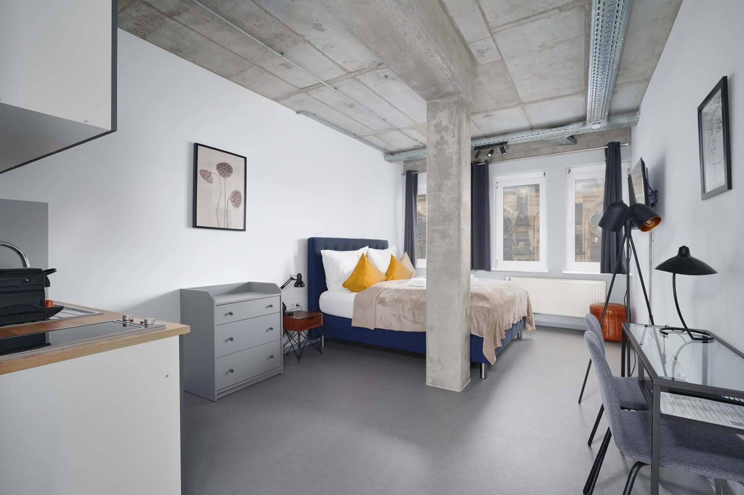 Bed in Stylisches Studio im Herzen Leipzigs