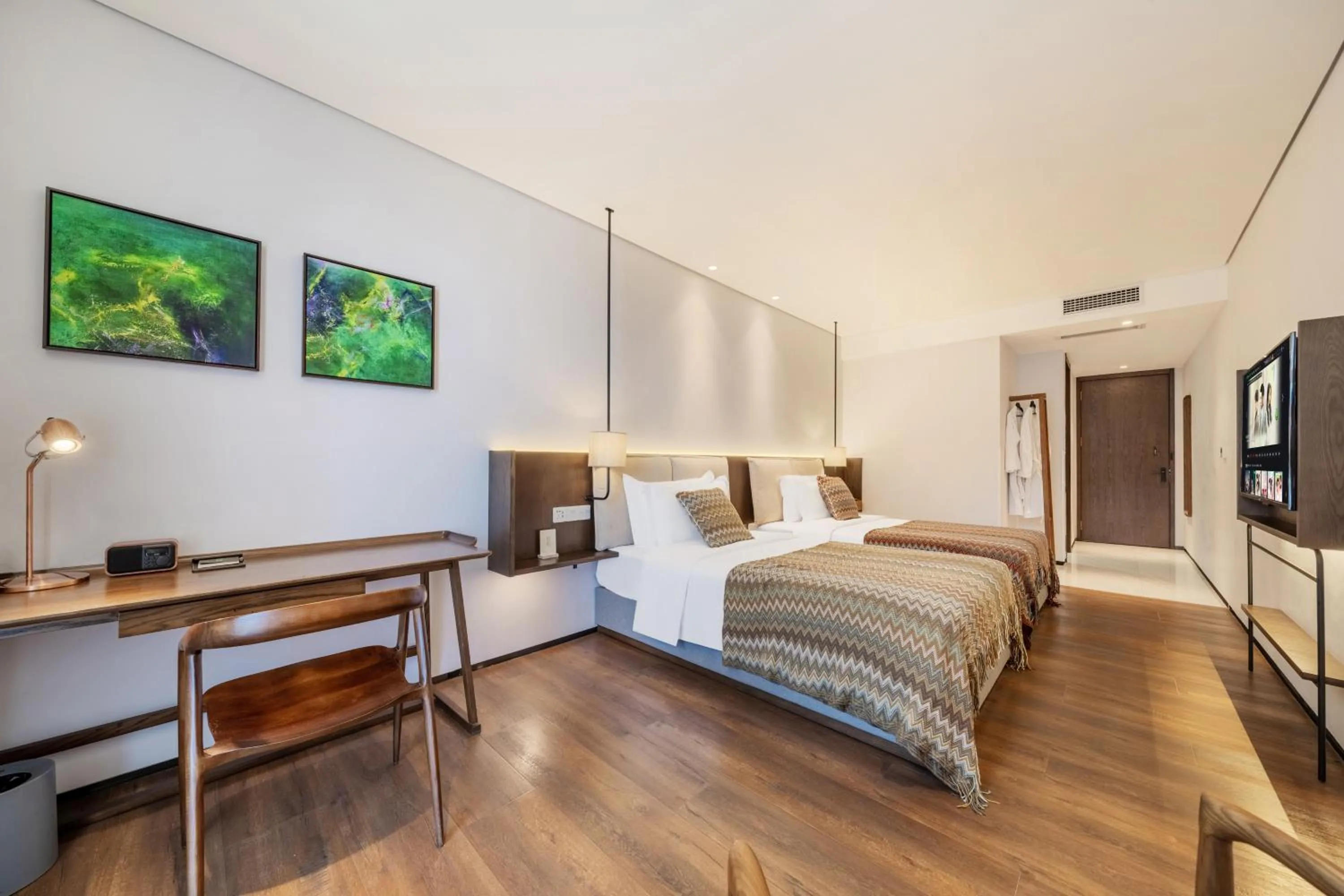 Bed in Wuyu Hotel - Chongqing Jiangbei Airport & Light Rail