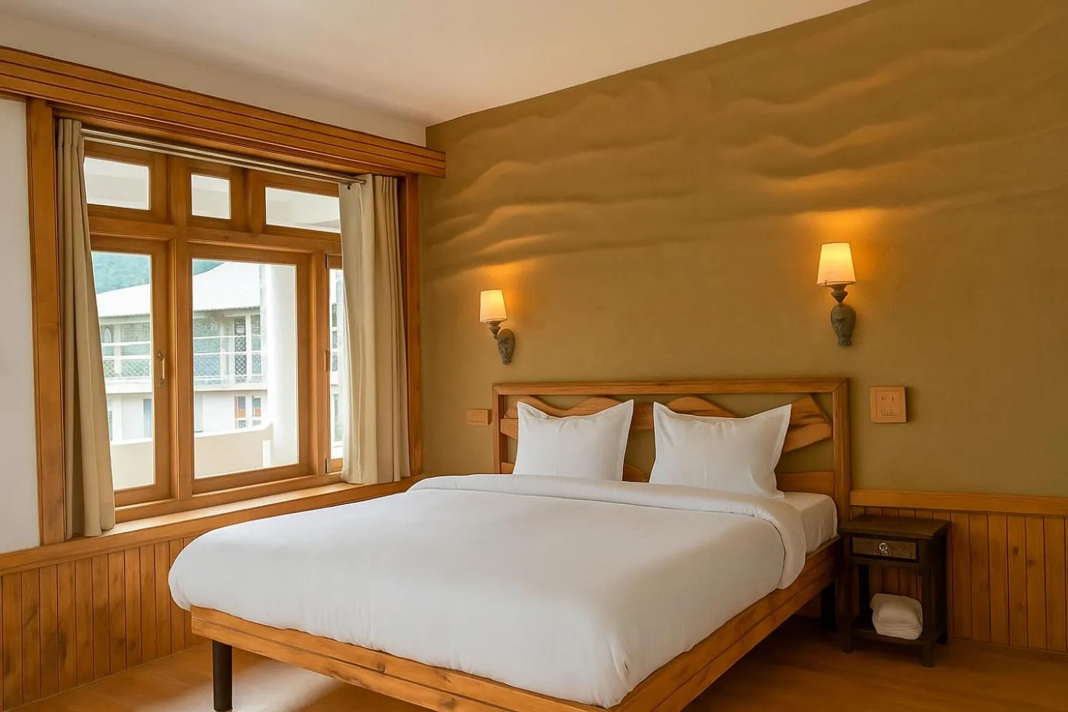 Bedroom, Bed in Beholden Stay And Cafe - A Luxury Boutique Hotel In Manali