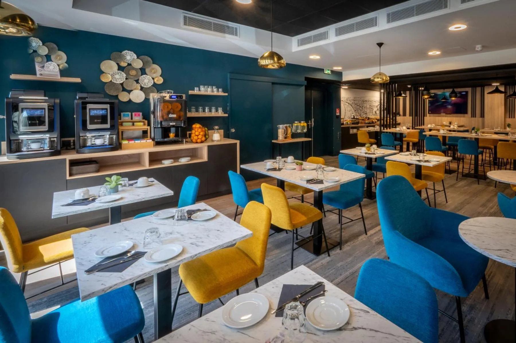 Buffet breakfast in Nemea Appart Hotel Nice Arenas Aéroport