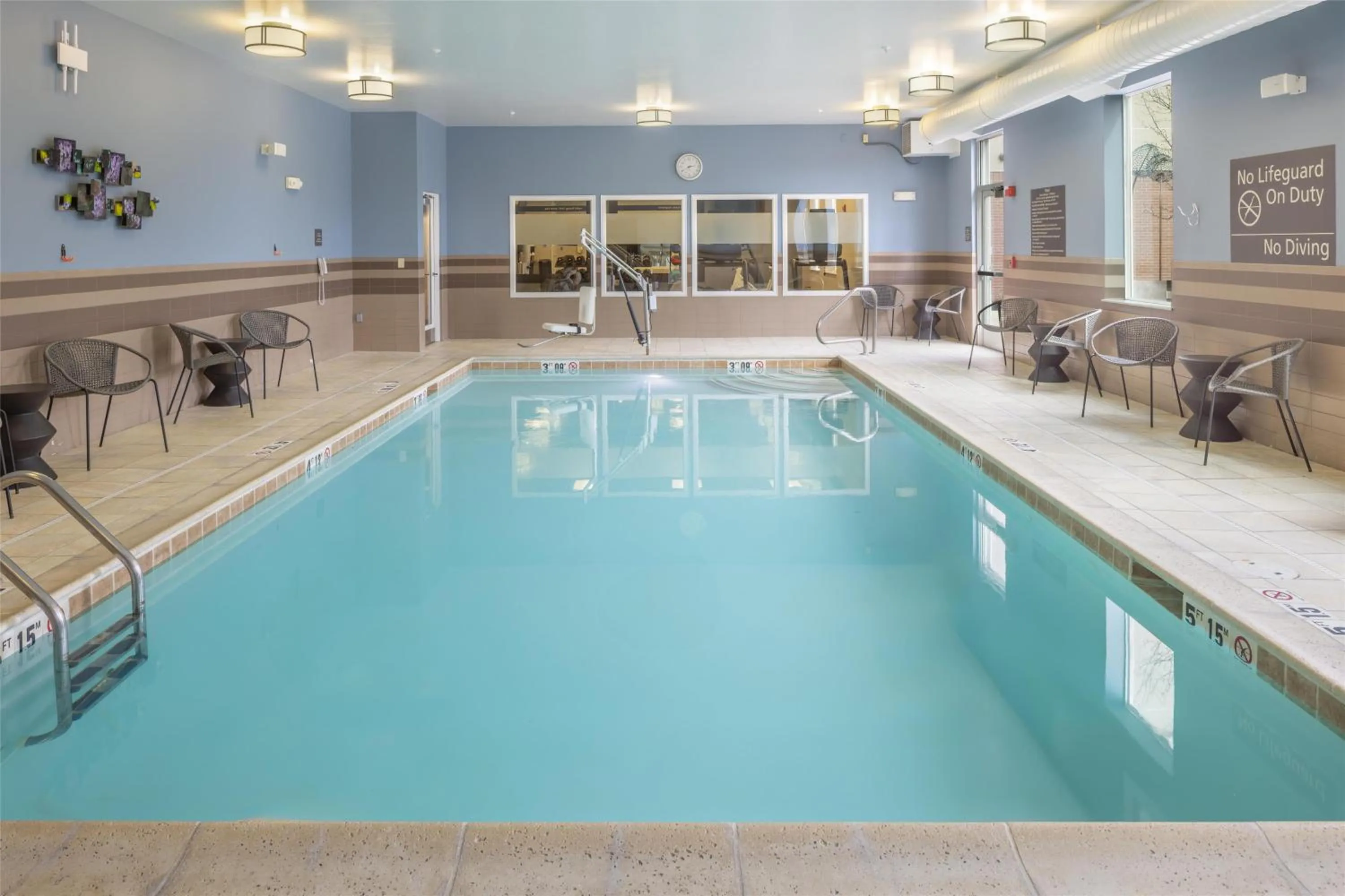 Pool view in Hampton Inn Lewiston-Auburn