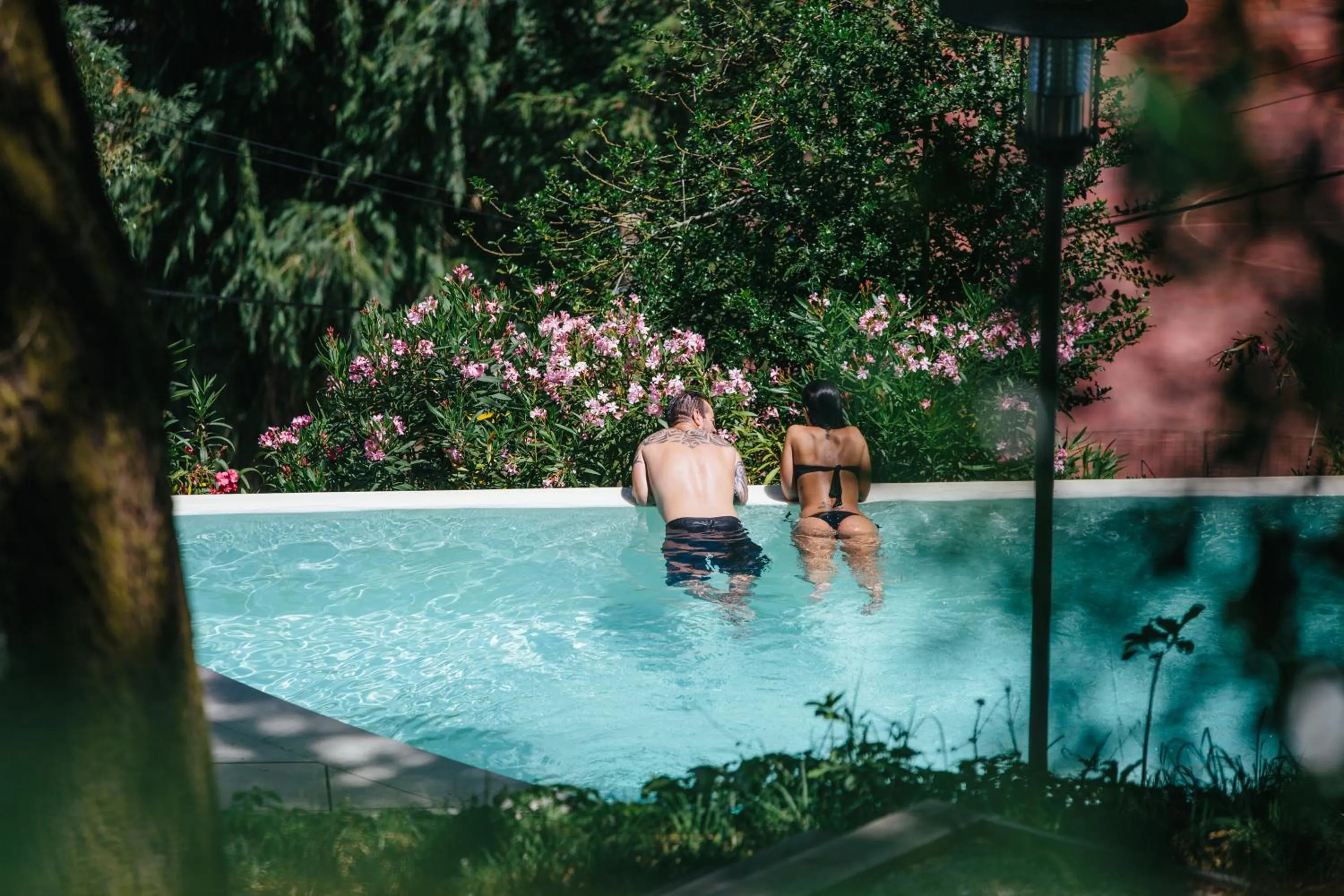 Pool view in Hotel Rural Misarela