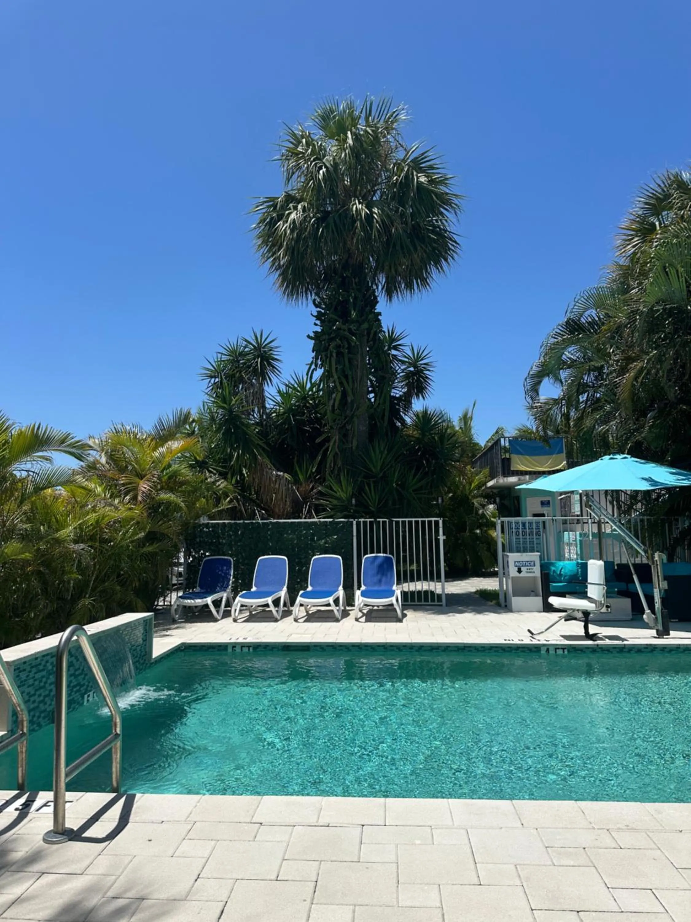 Pool view in White Horse Motel