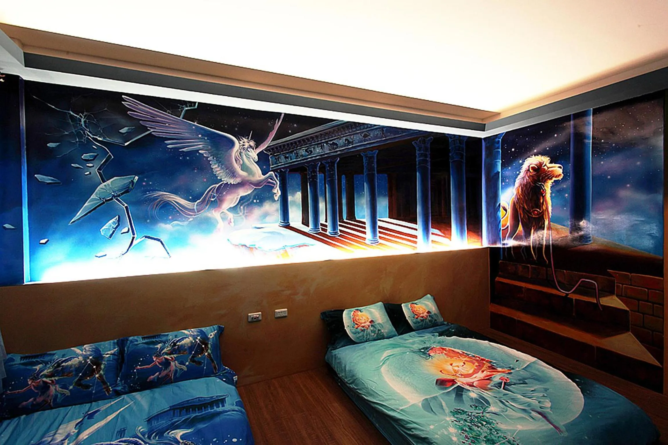 Photo of the whole room in 3D Sunflower Embossed B&B