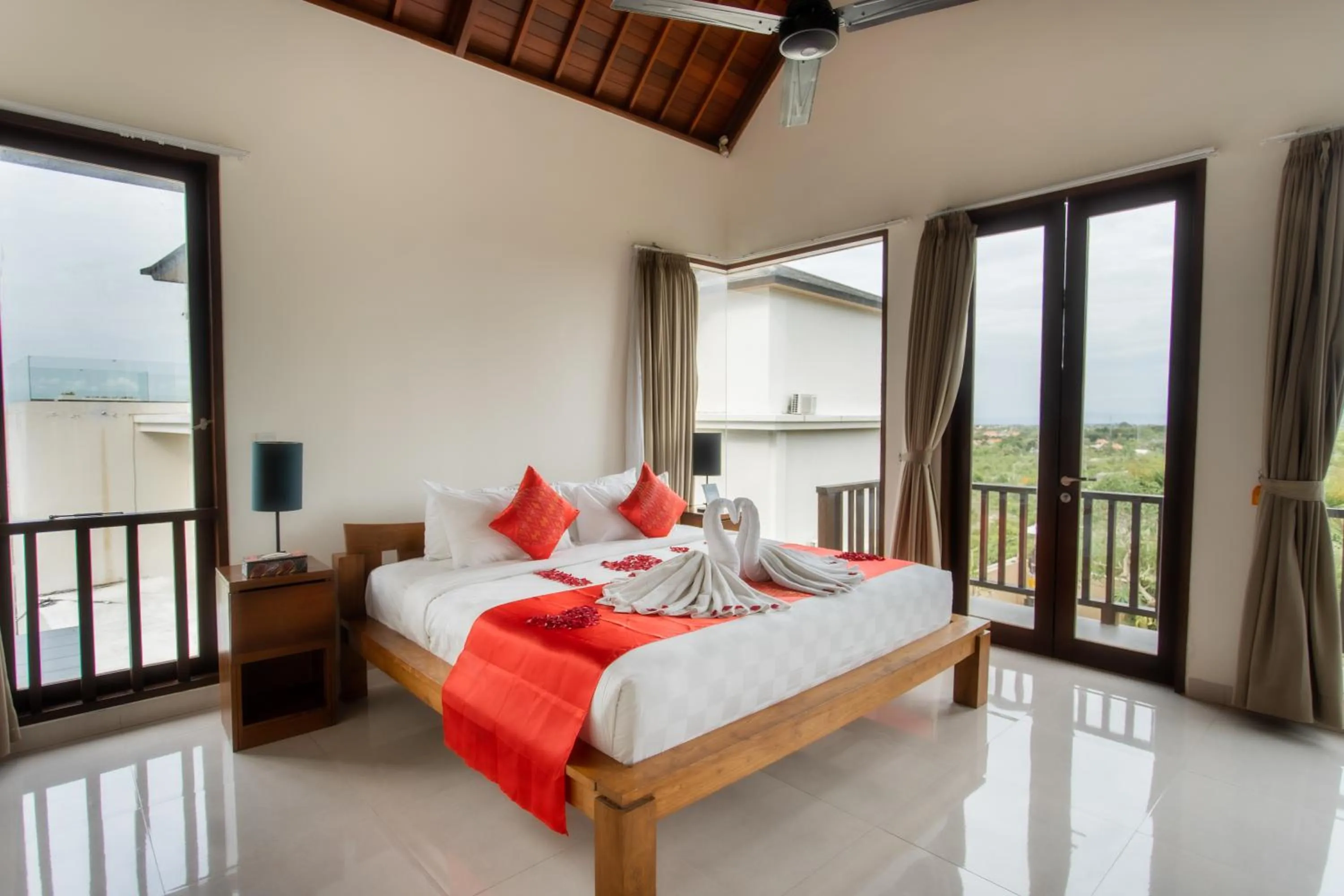 View (from property/room), Bed in Jimbaran Sea View Villa