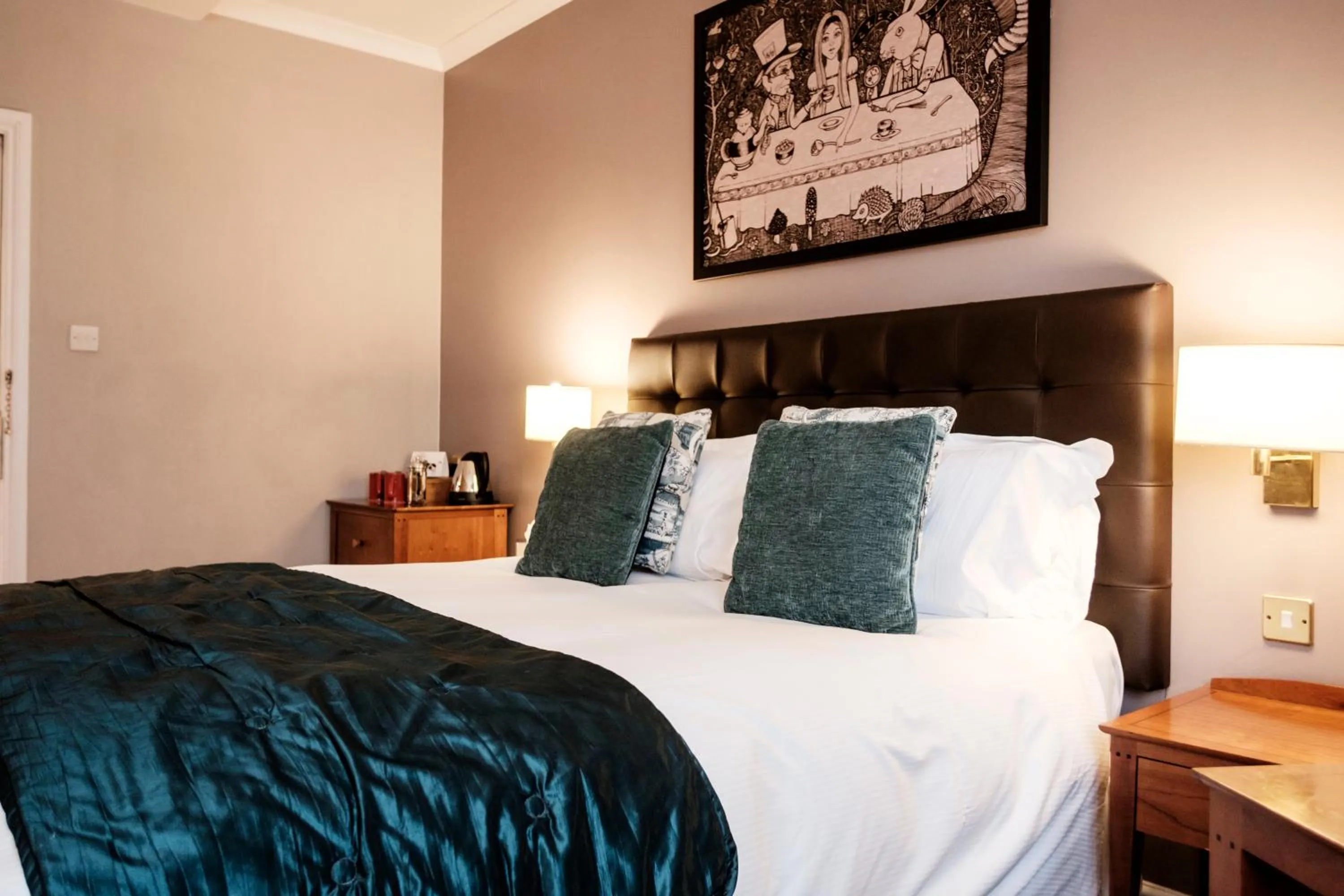 Bed in The Mad Hatter Hotel