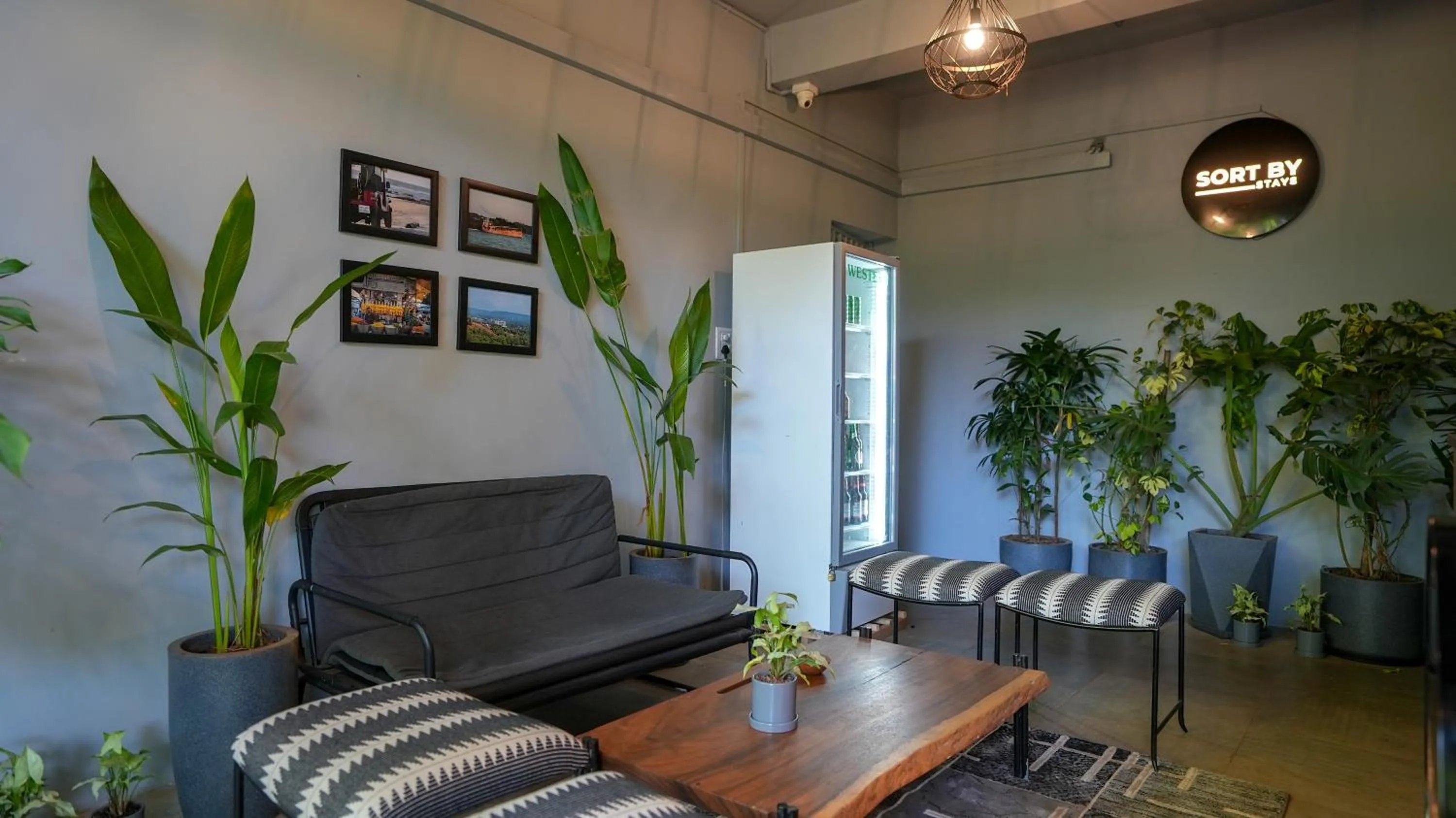 Seating area in Sortby Stays, Vagator