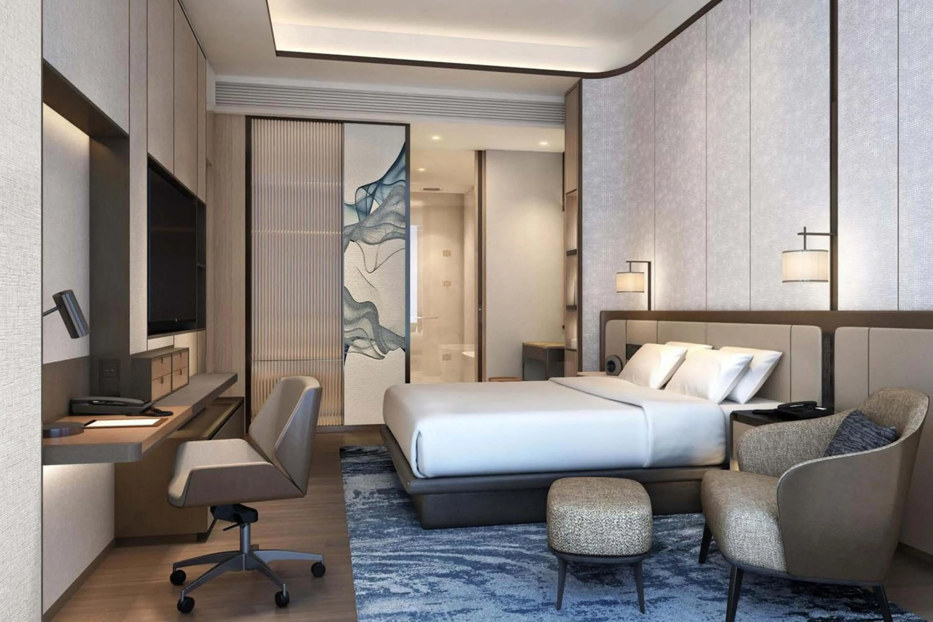 Bedroom, Bed in Marriott Executive Apartments Hangzhou