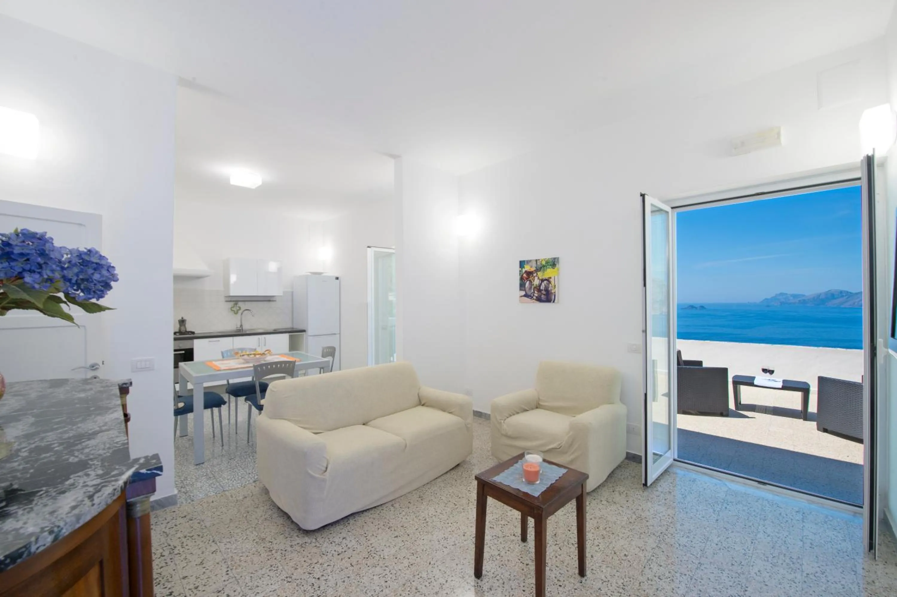 Living room in My Shazzy with amazing Sea View terrace