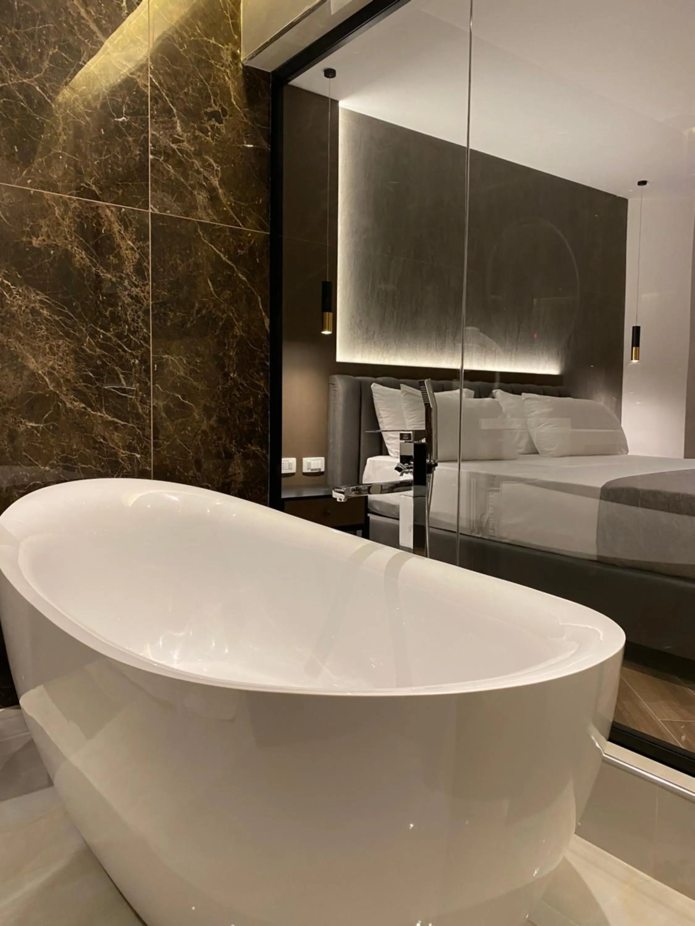 Bathroom, Bed in Klajdi Resort & SPA