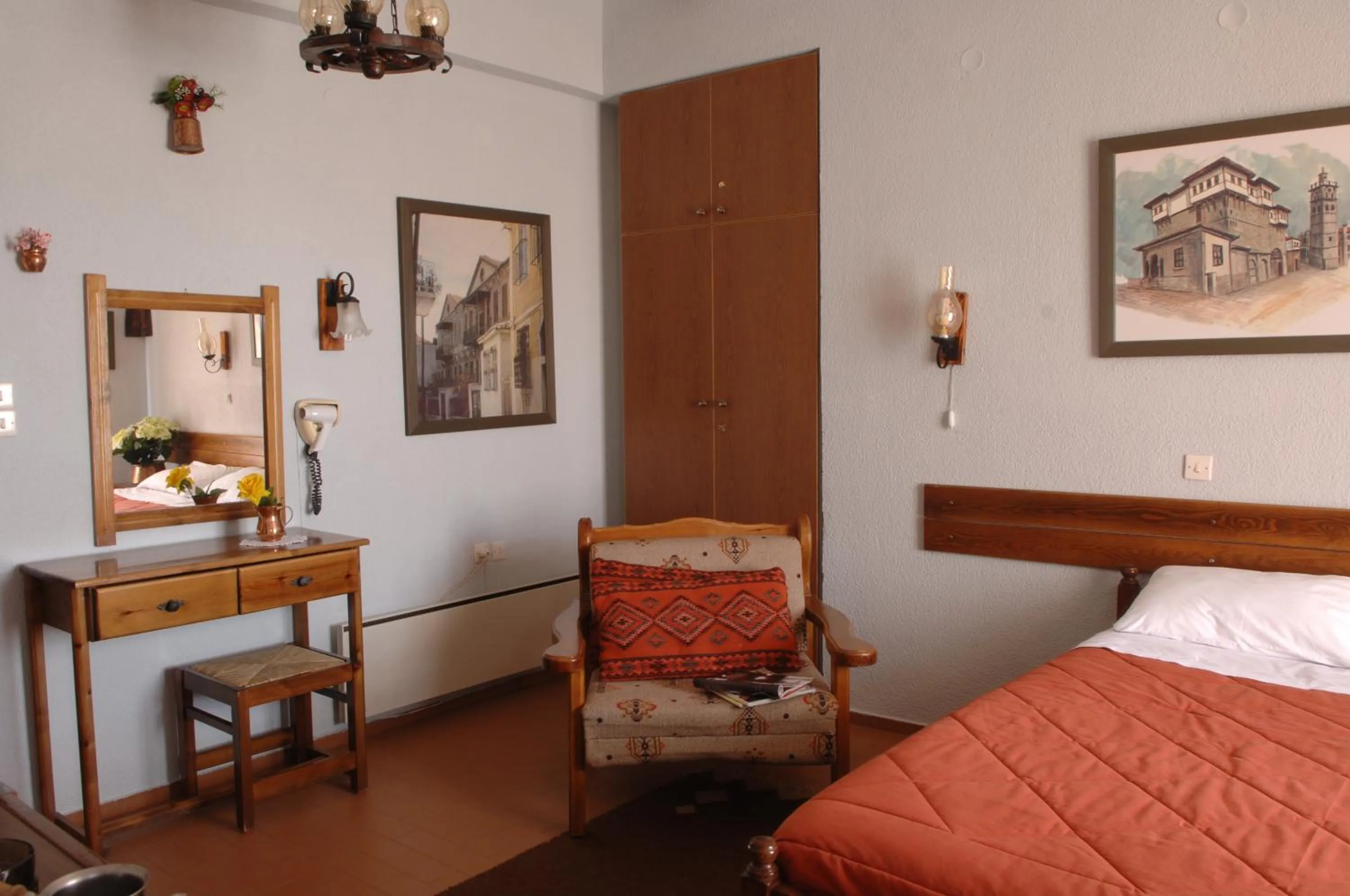 Bed in Rigas Hotel Arachova