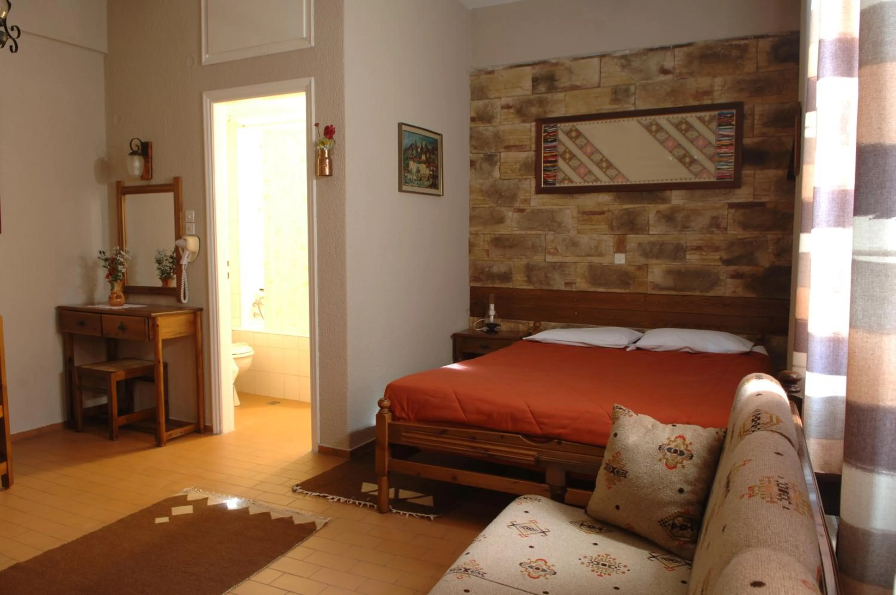 Bed in Rigas Hotel Arachova