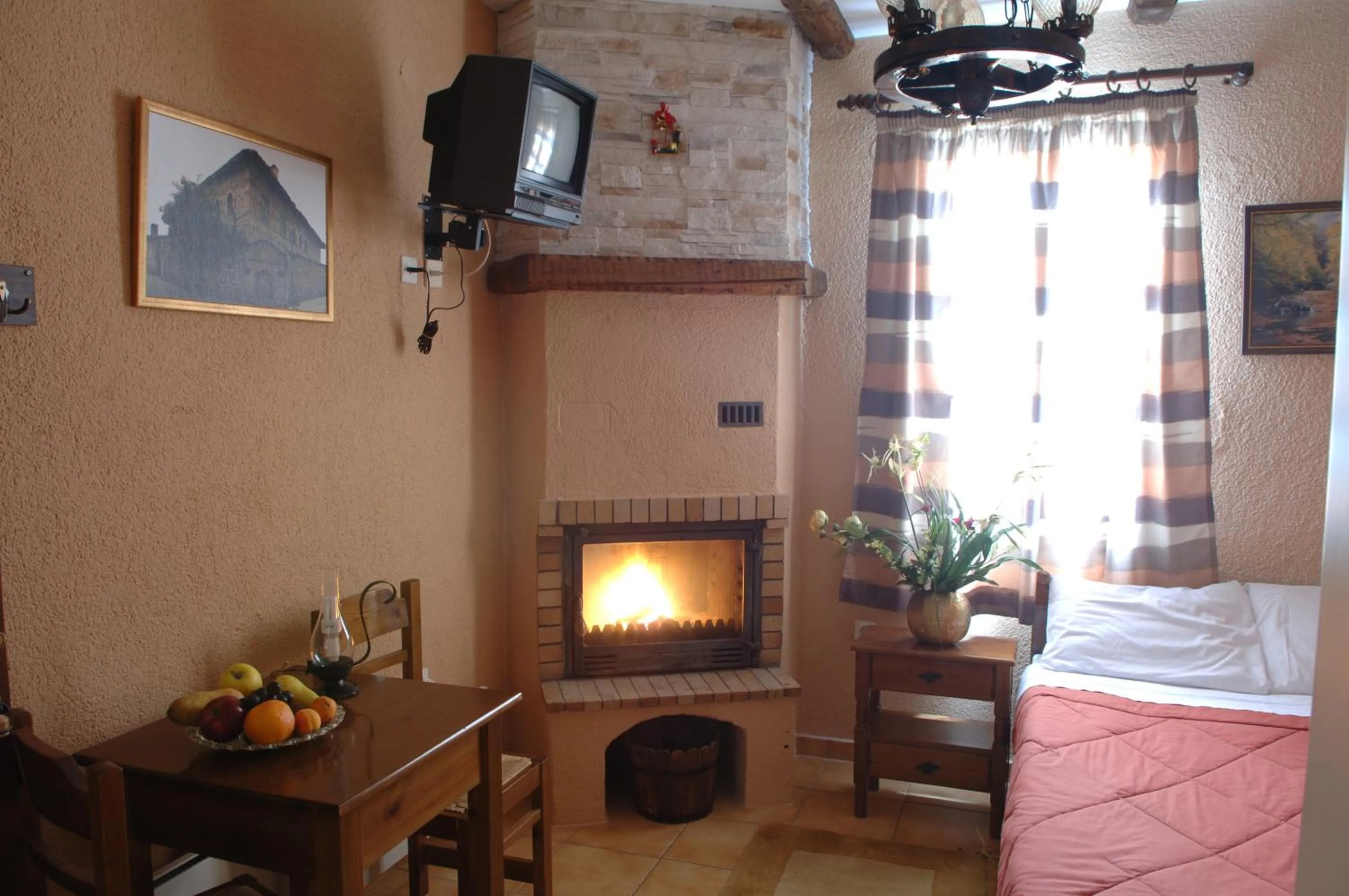 Bed in Rigas Hotel Arachova