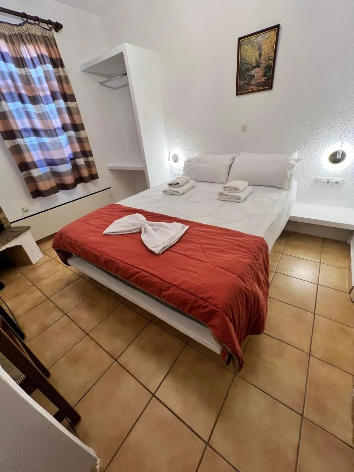 Bed in Rigas Hotel Arachova