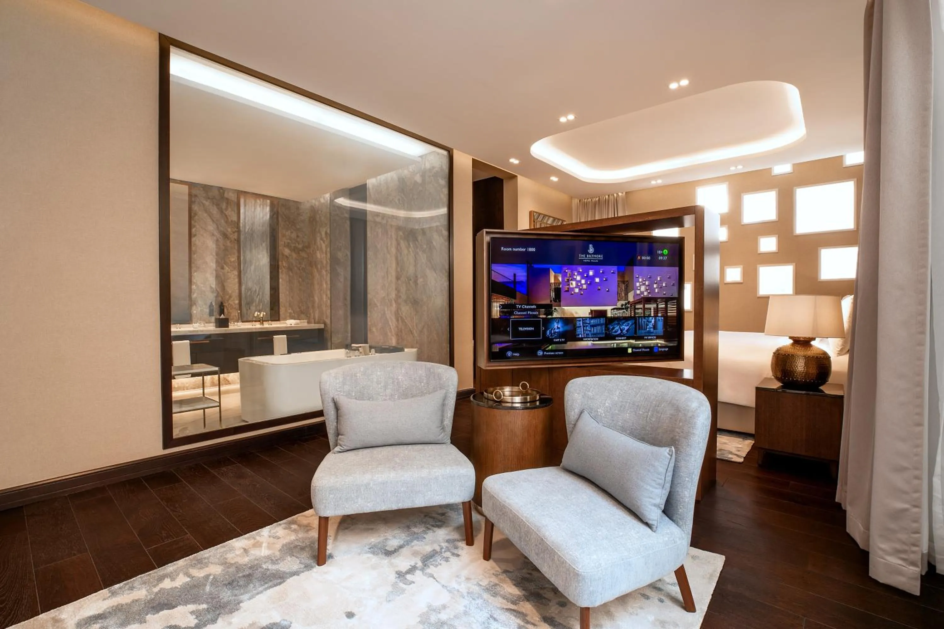 Seating area in The Biltmore Hotel Villas, Dubai