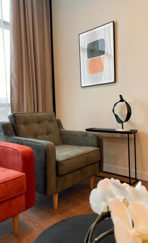 Living room in Zenao Appart'hôtels Boulogne-sur-Mer - La Rose des Vents