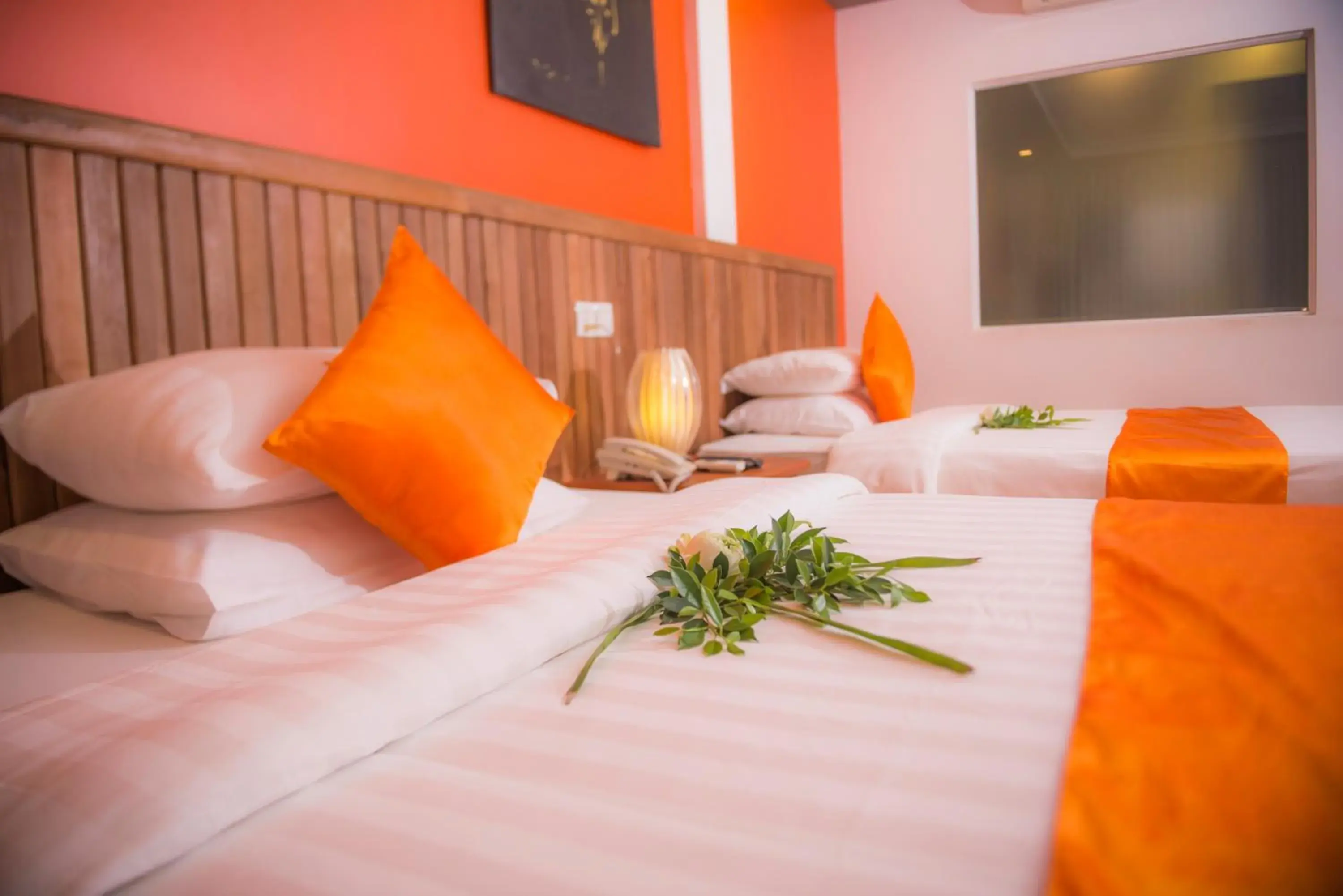 Deluxe Double Room with Two Double Beds in Angkor Sweet Night Hotel Deluxe Double Room with Two Double Beds in Angkor Sweet Night Hotel