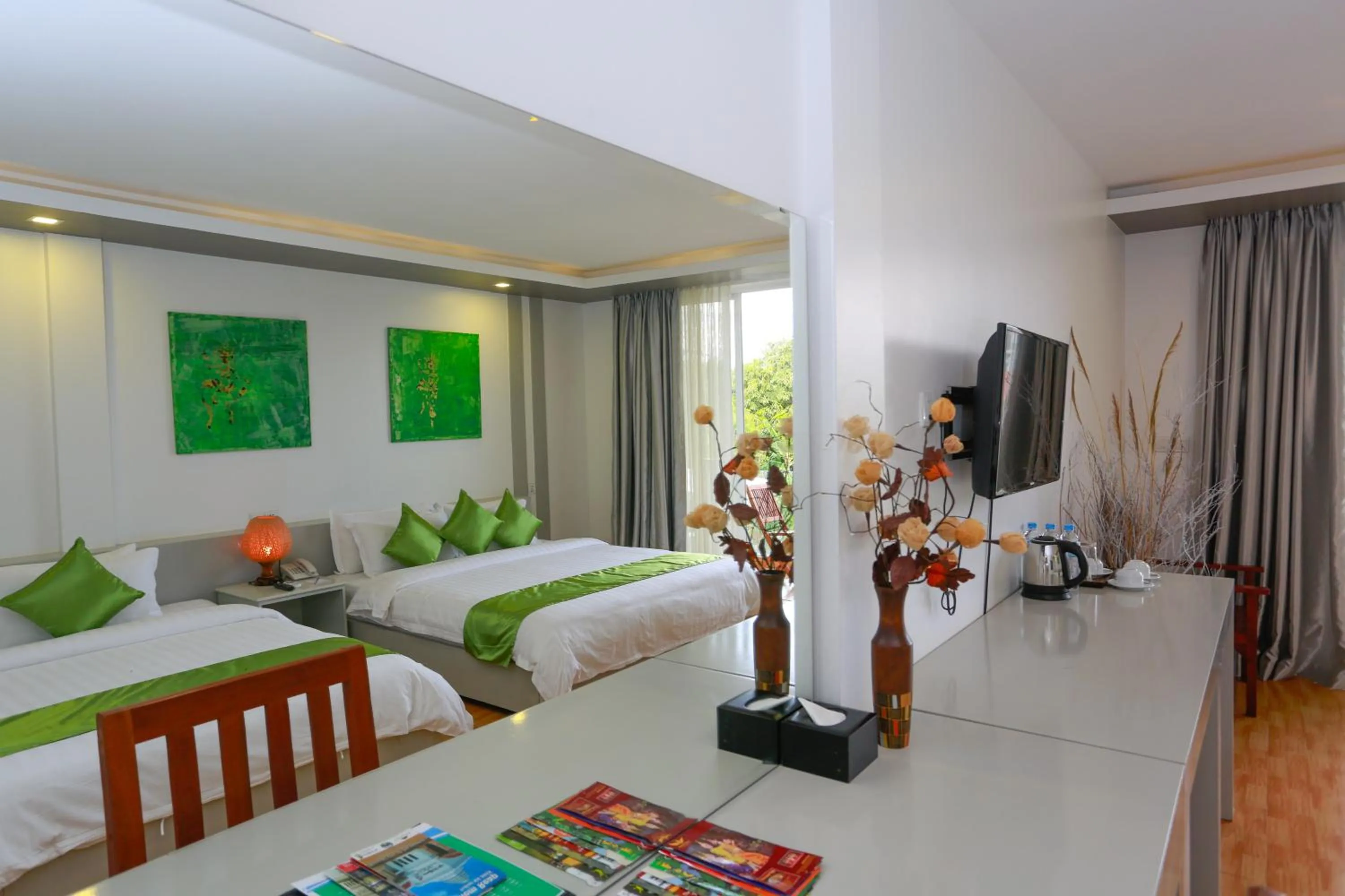 Decorative detail, Bed in Angkor Sweet Night Hotel