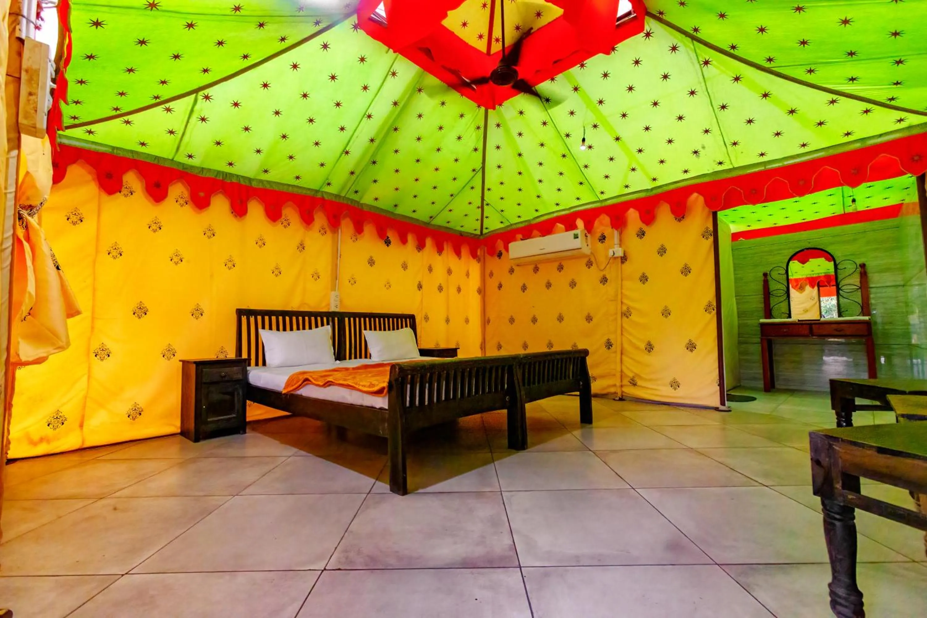 Patio, Bed in Amber Resort