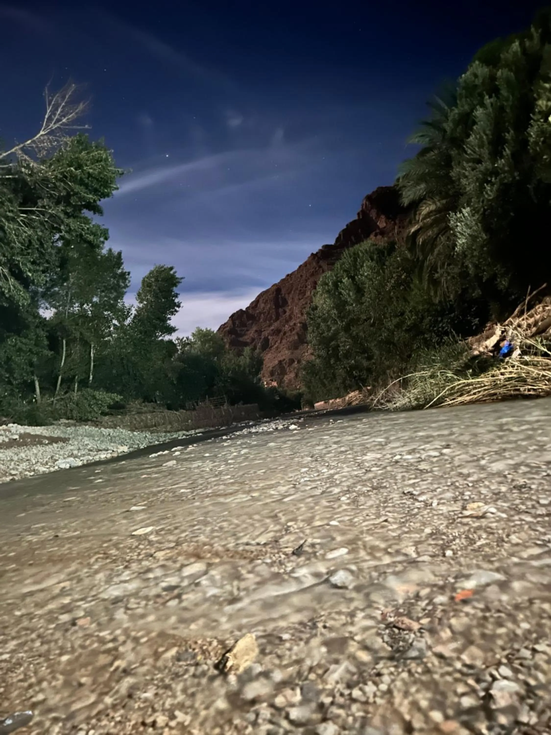 Night in La Petite Gorge, Hôtel & Restaurant Todra Gorge