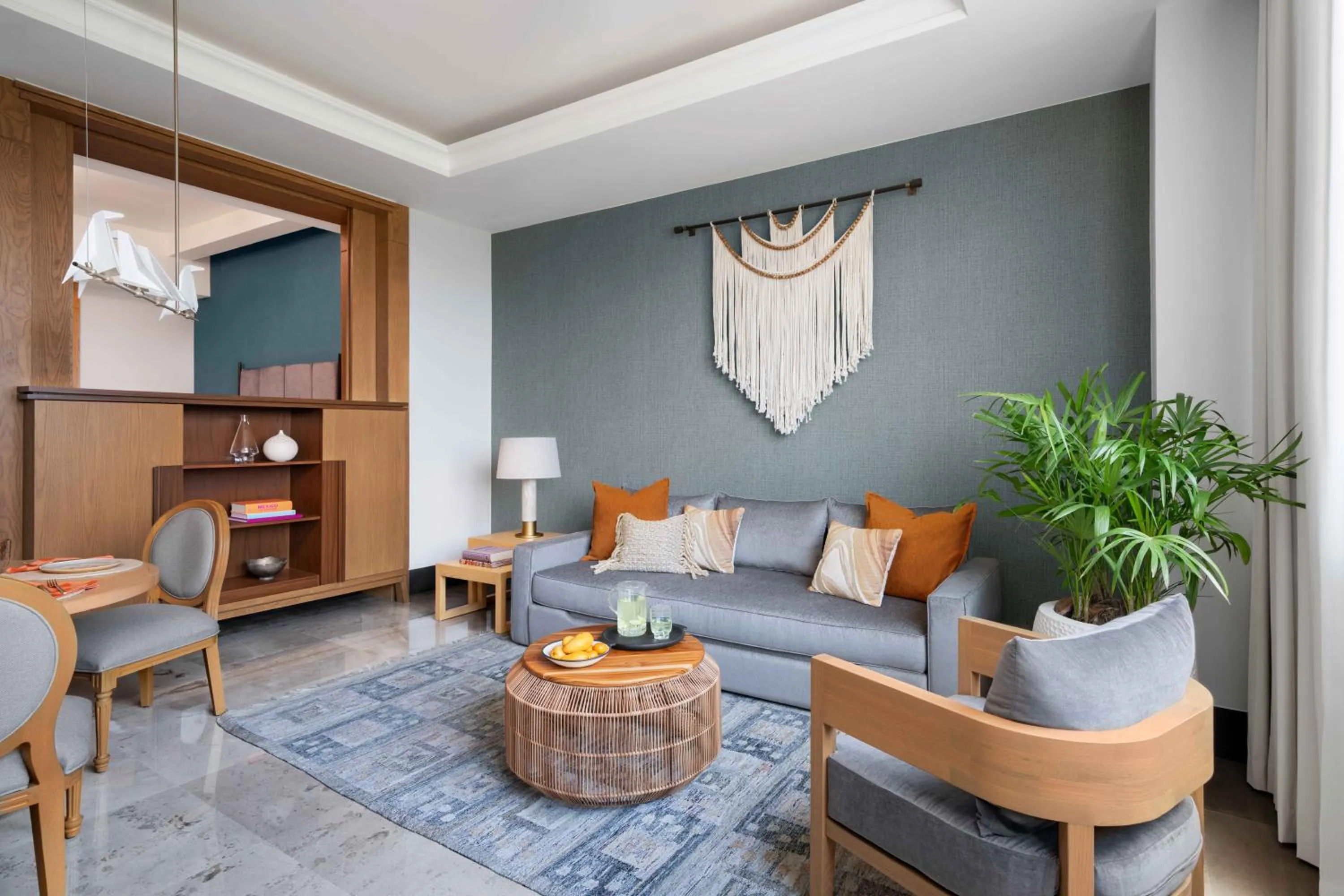 Living room in BON Hotel at VidantaWorld Nuevo Vallarta