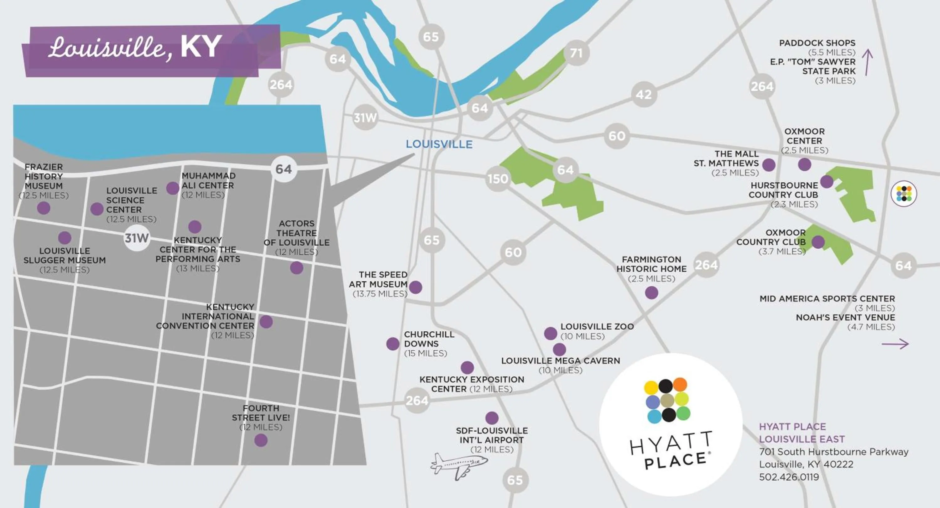 Location in Hyatt Place Louisville-East