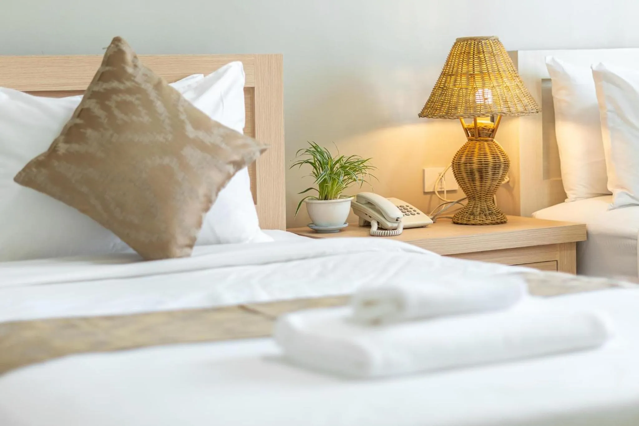 Bed in Vongkhamsene Boutique Hotel