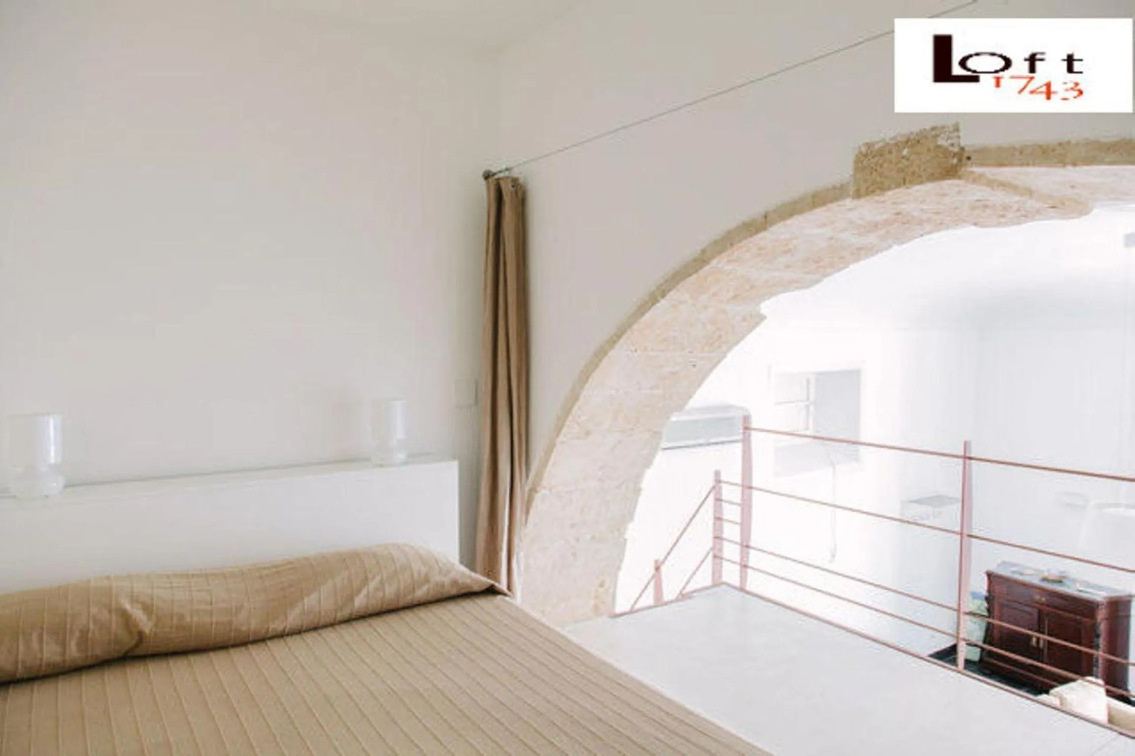 Bedroom, Bed in 1743 Loft