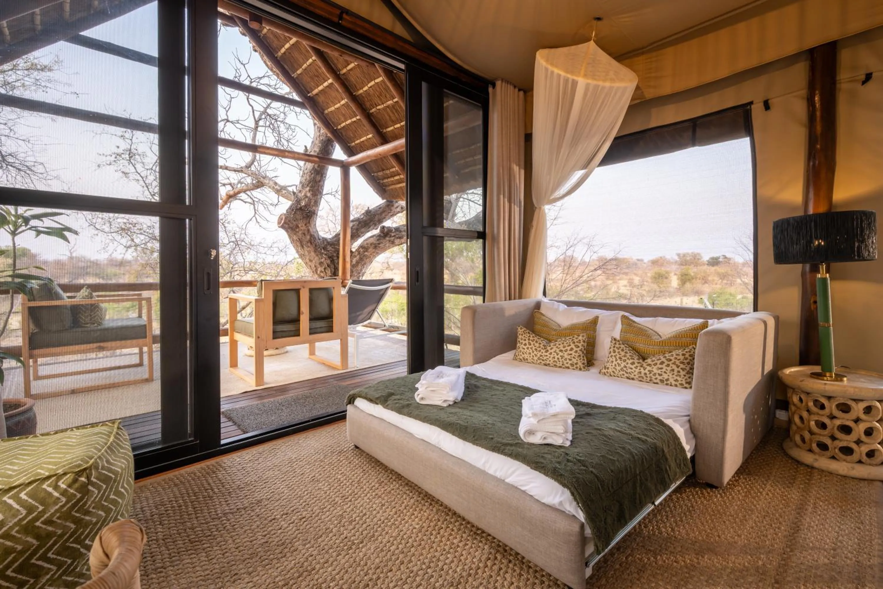 Bed in Sausage Tree Safari Camp