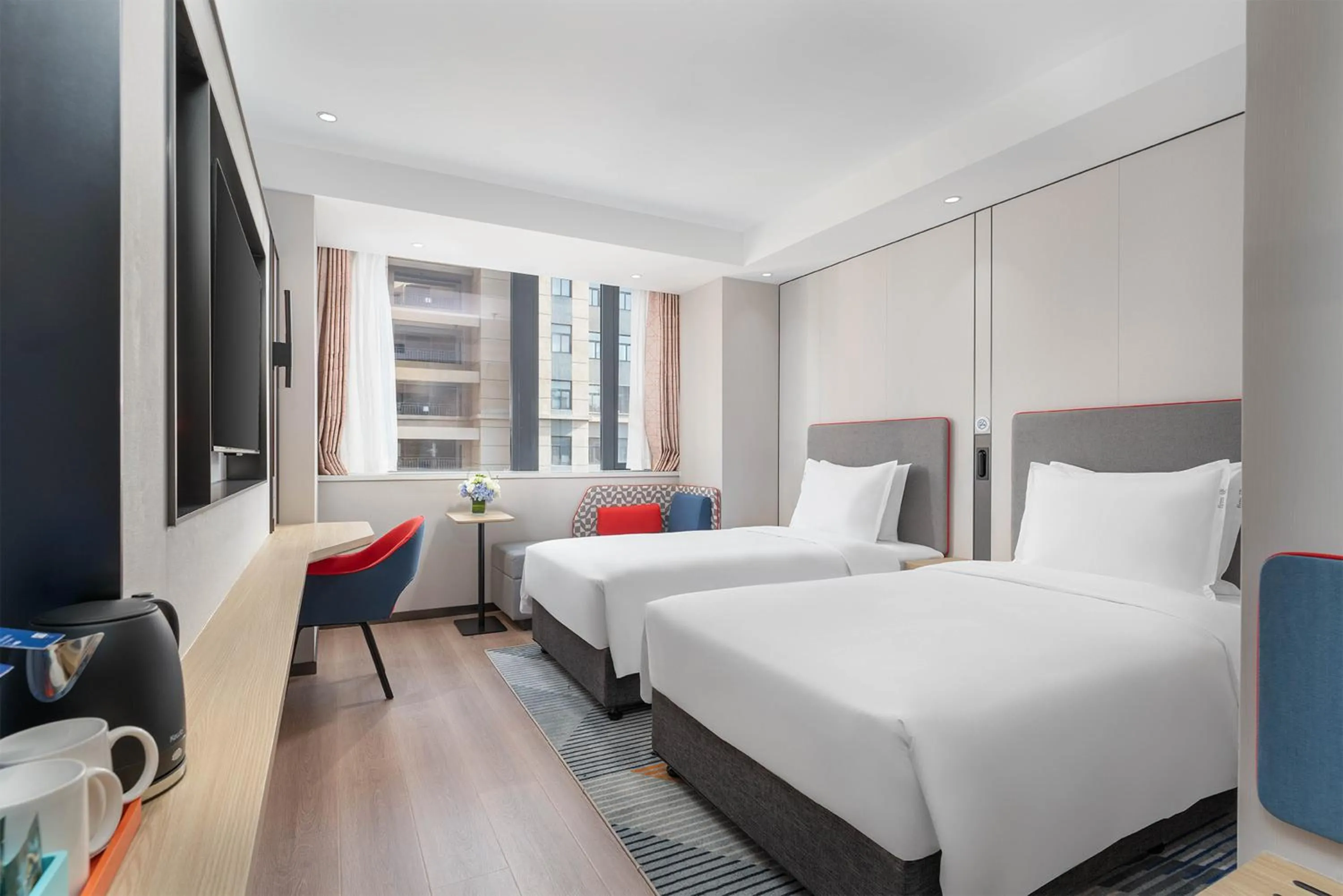 Decorative detail, Bed in Holiday Inn Express Xi'an Daxing by IHG