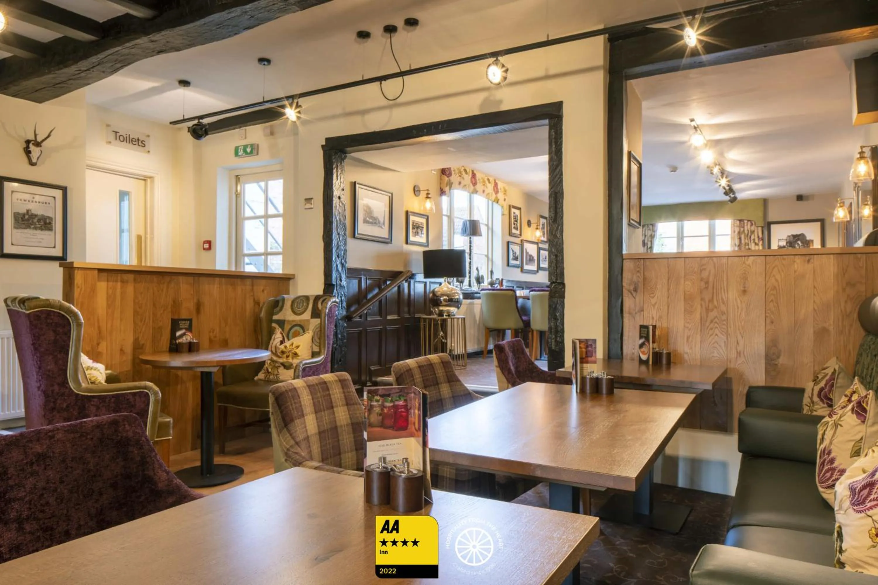 Lounge or bar in The Tudor House Hotel, Tewkesbury, Gloucestershire - The Coaching Inn Group