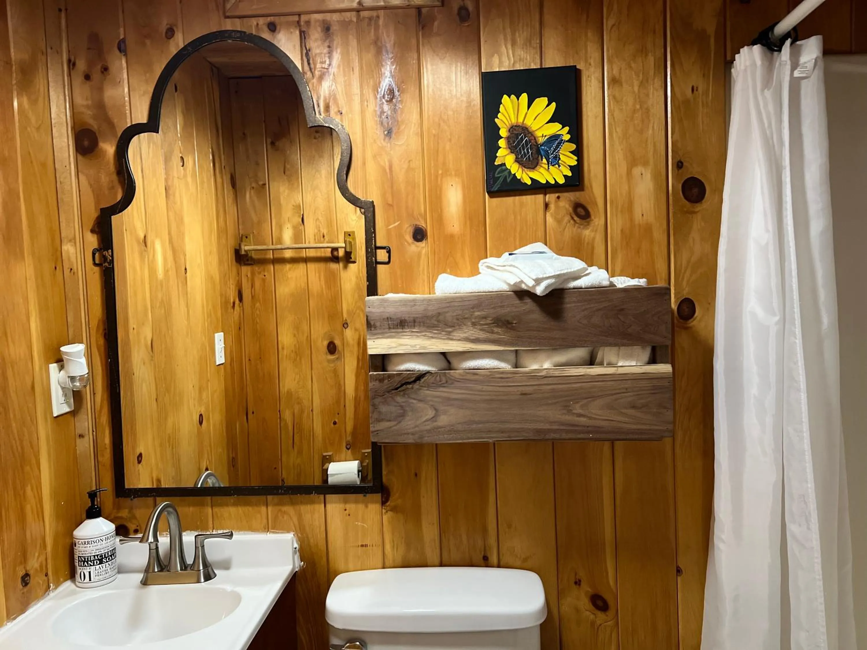 Shower in Kozy Haven Log Cabin Rentals